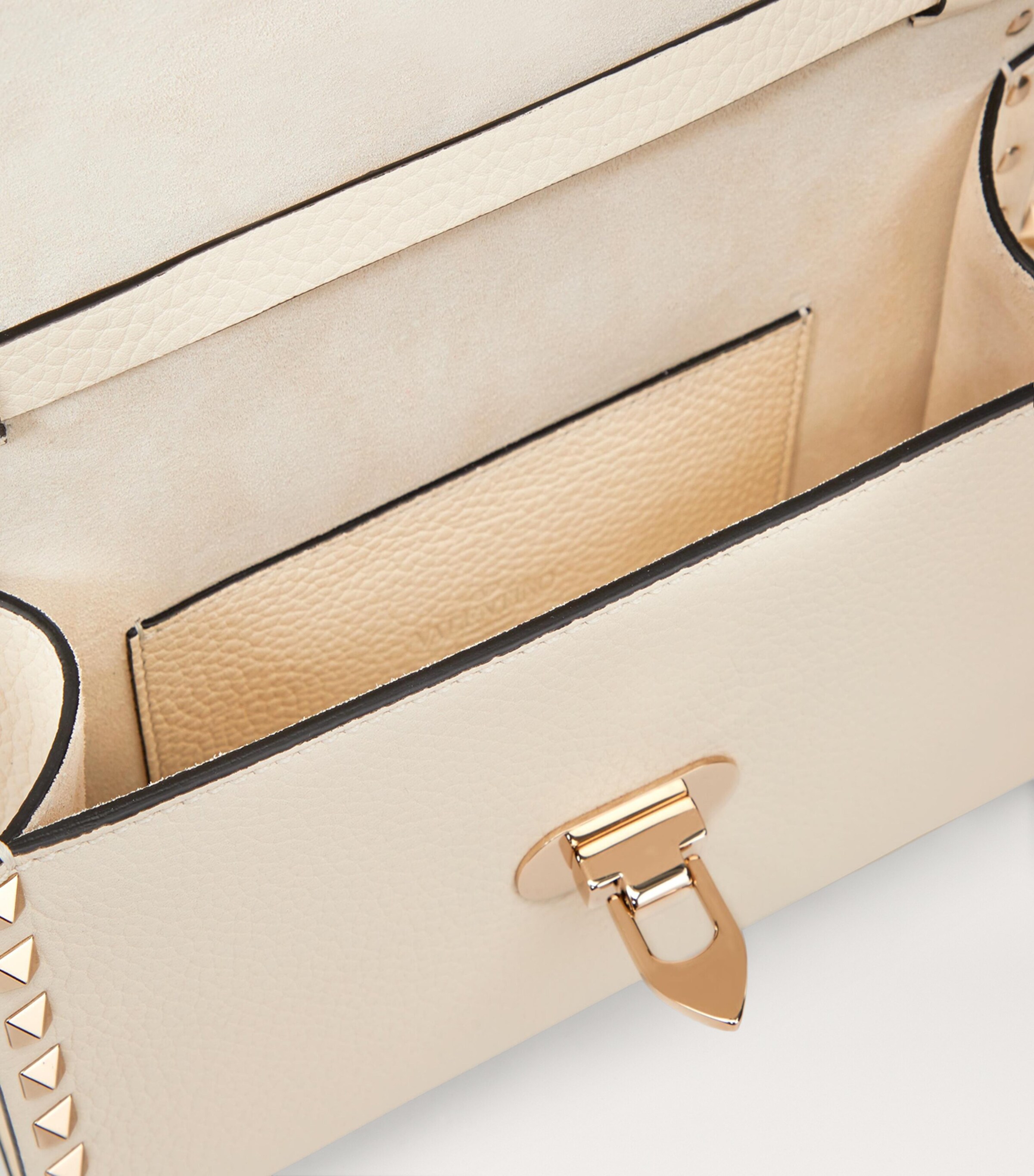 Valentino Garavani Ivory Small Leather Rockstud Cross-Body