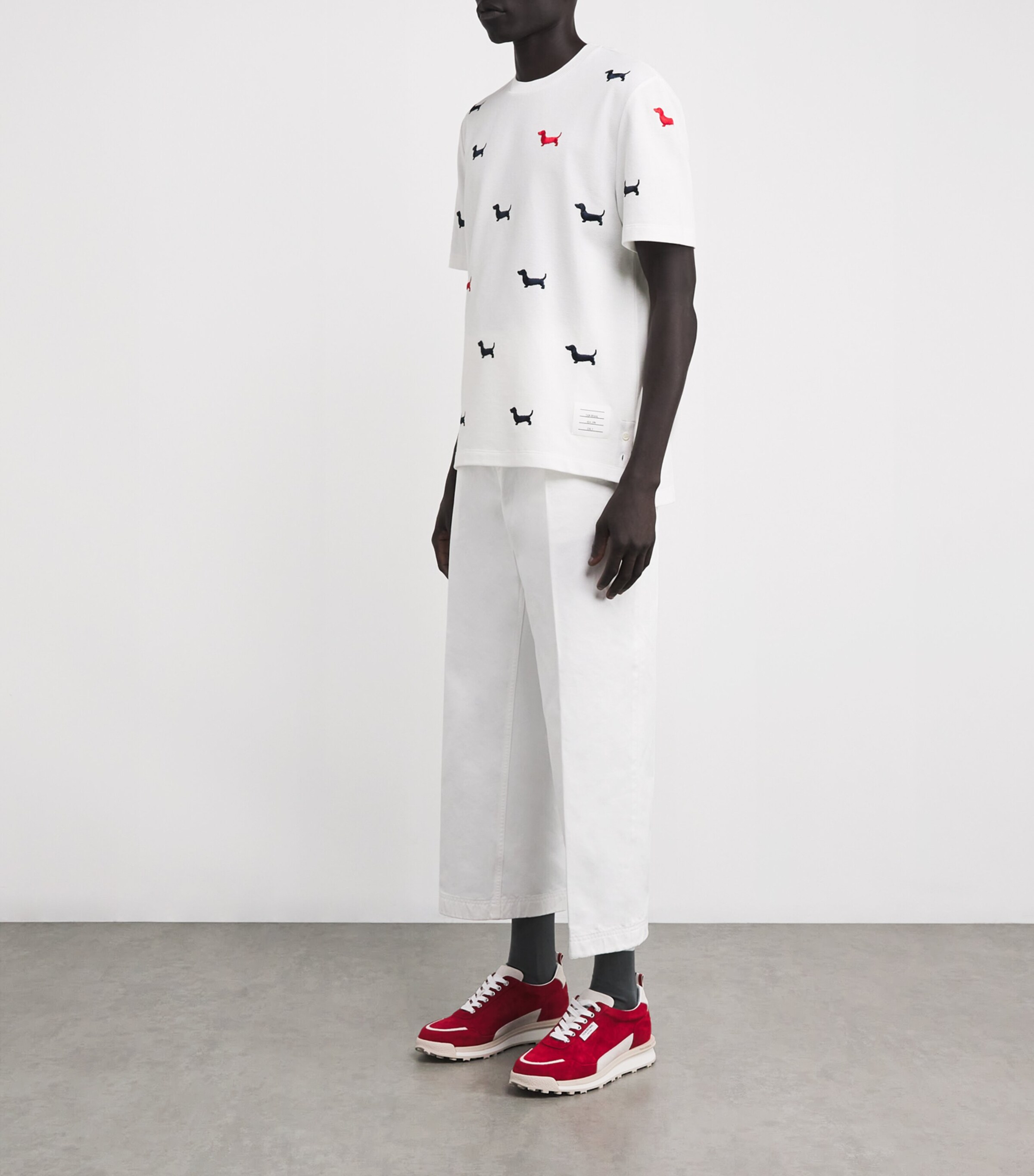 THOM BROWNE★Cotton Milan short sleeve HECTOR T-shirt W) Thom Browne Cotton Milano Short Sleeve Hector T-Shirt Red