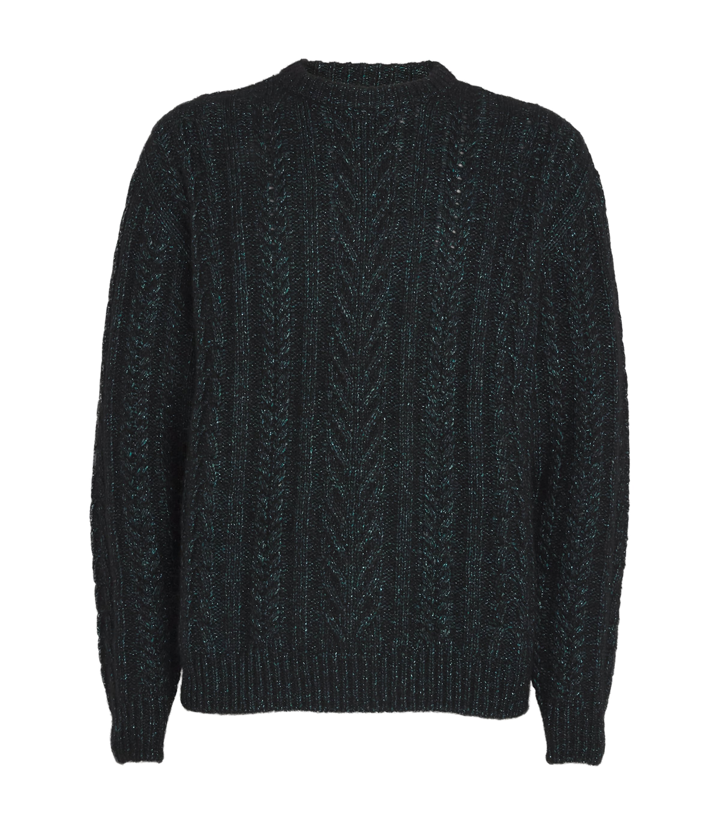 Shop Wooyoungmi Metallic Cable-knit Sweater In Green