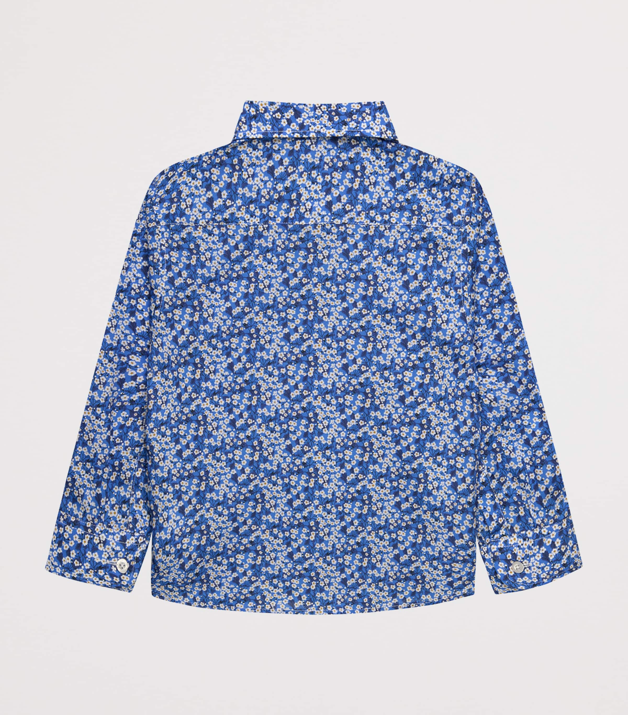 Trotters Cotton Floral Mitsi Shirt (6-11 Years) Blue Image 2