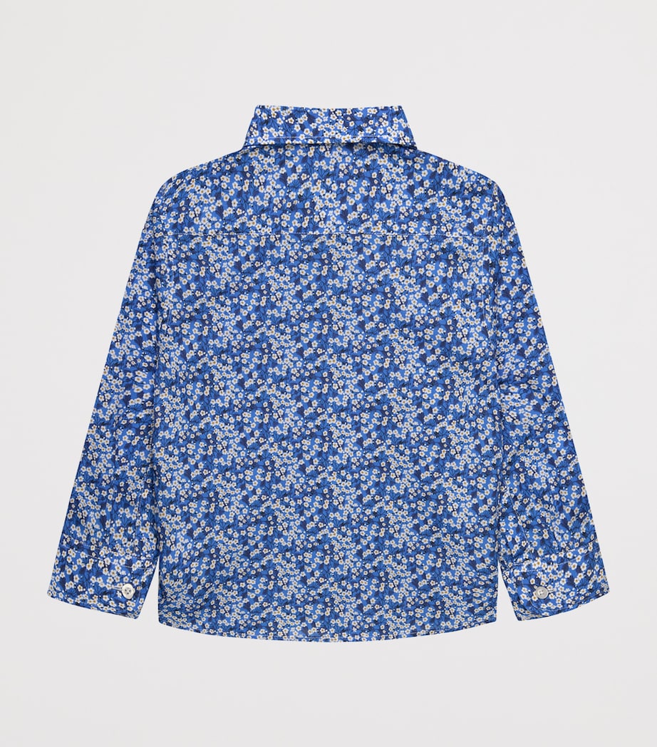 Trotters Cotton Floral Mitsi Shirt (6-11 Years) Blue Image 2