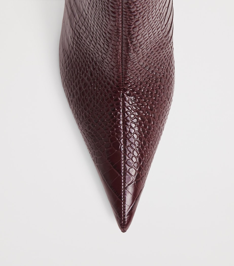 Miss Z Booty Alligator-Embossed Leather Ankle Boots 100 R813 Image 5