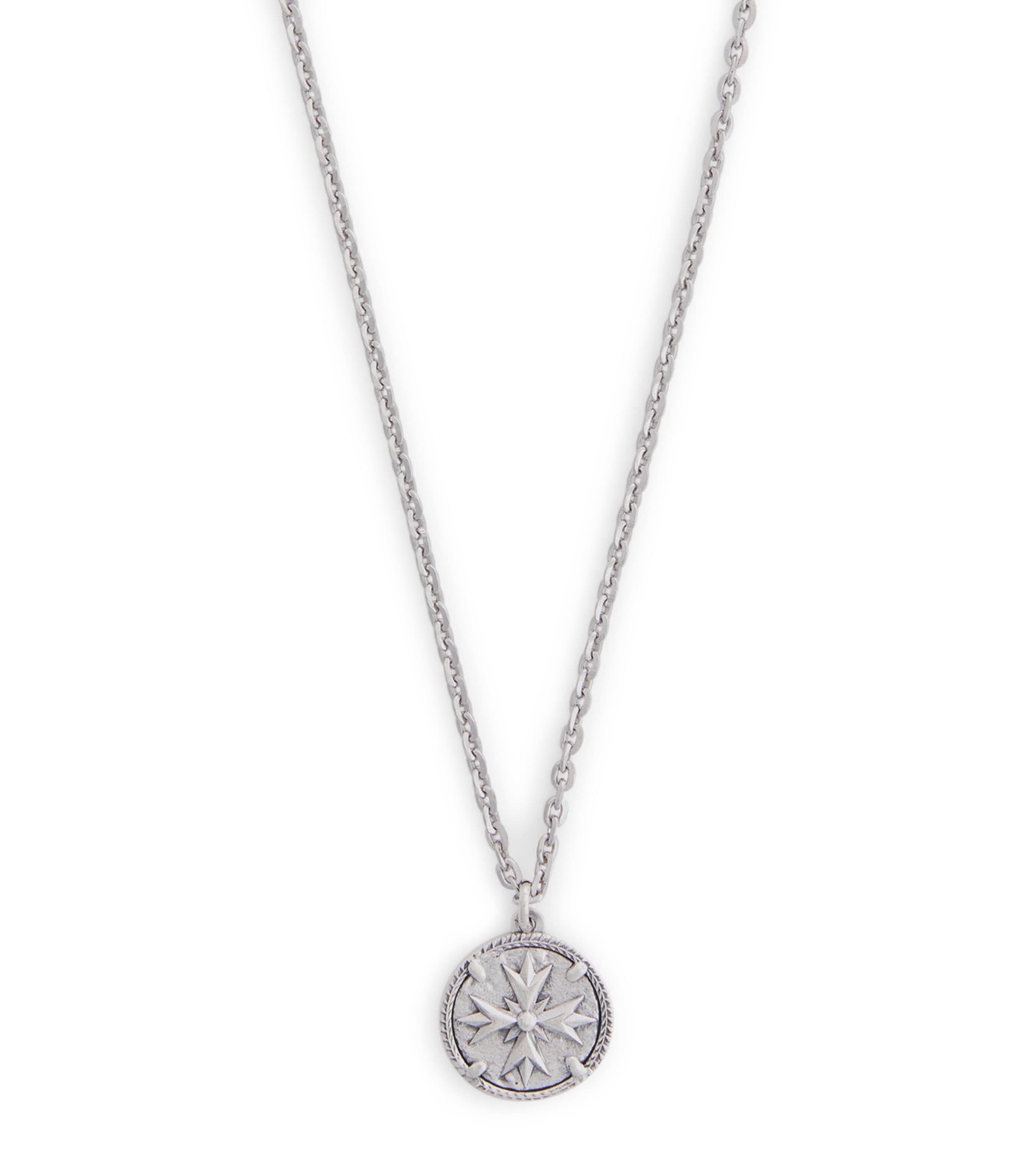 Emanuele Bicocchi Sterling Silver Coin Pendant Necklace In Metallic