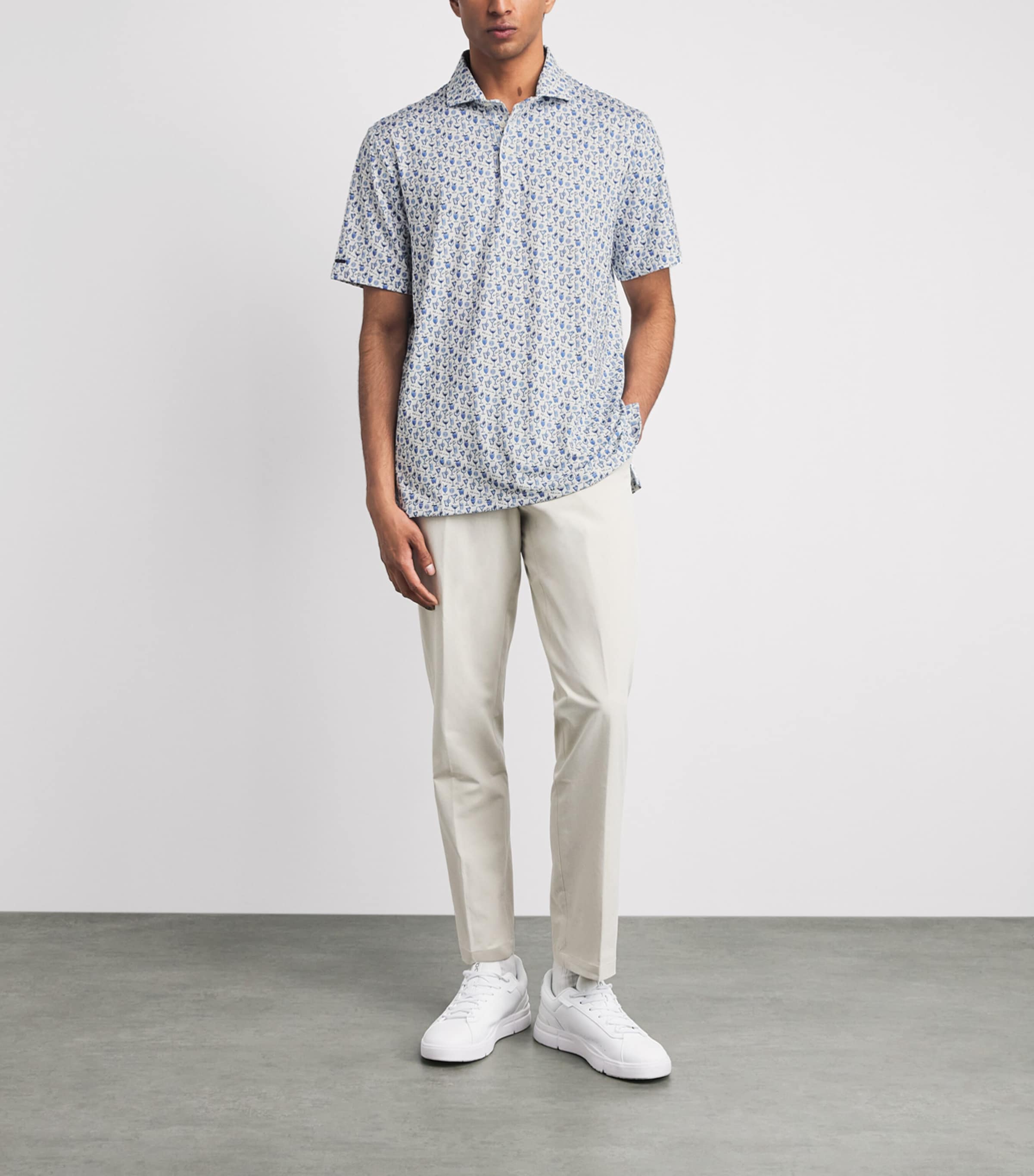 RLX Ralph Lauren Mens Airflow Polo Shirt Ceramic Wht Chn Chn Image 2