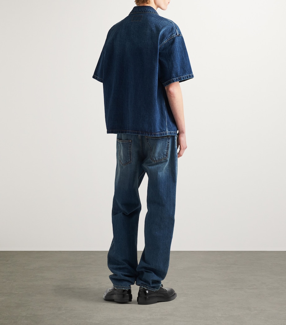 Dark-Wash Denim Shirt F0008 Image 3