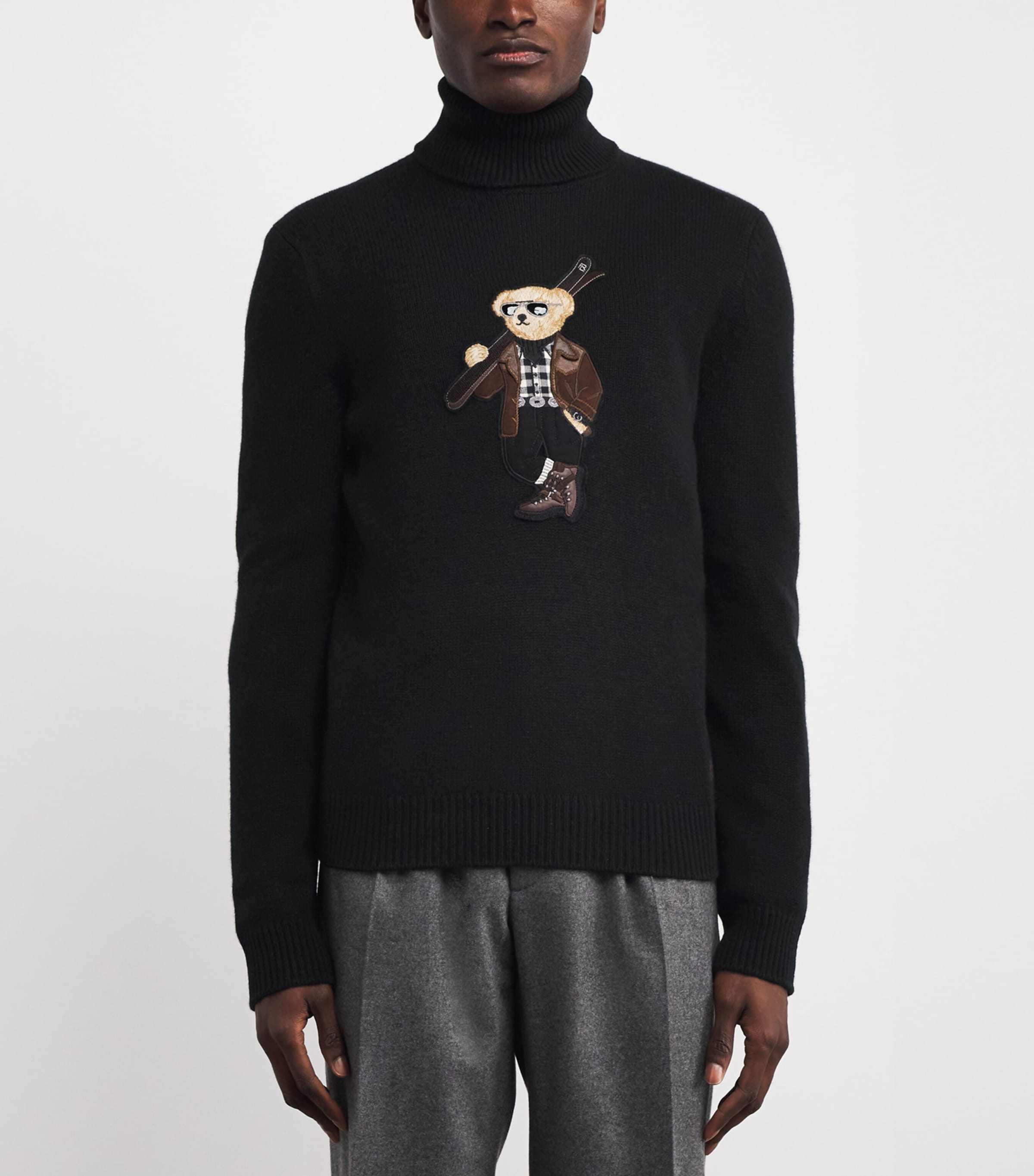 Cashmere Polo Bear Rollneck Sweater CLASSIC BLACK Image 3