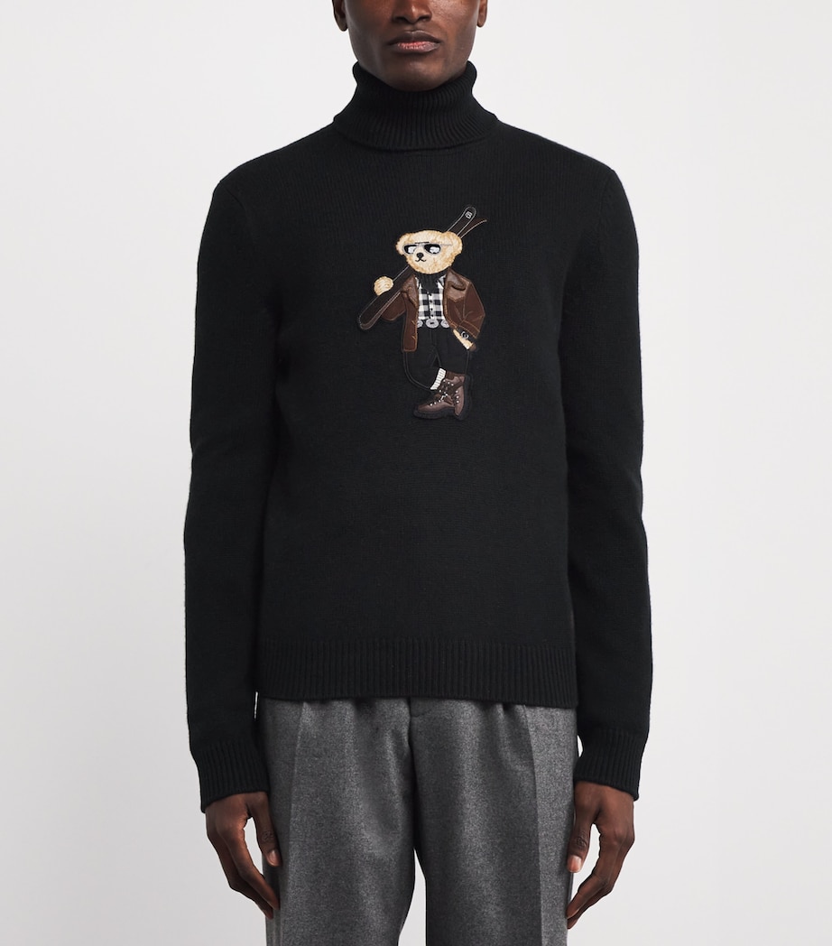 Cashmere Polo Bear Rollneck Sweater CLASSIC BLACK Image 3