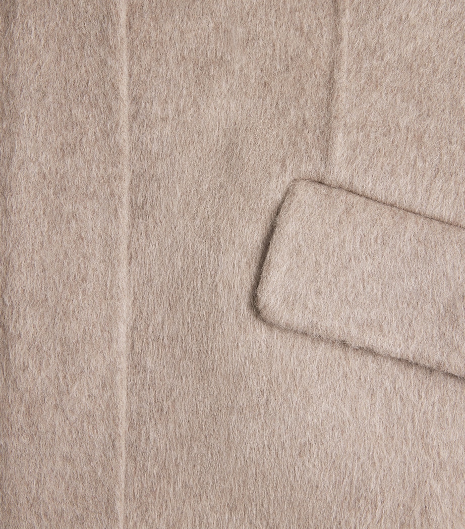 Claudie Pierlot Womens Wool-Blend Longline Coat Beige Image 6