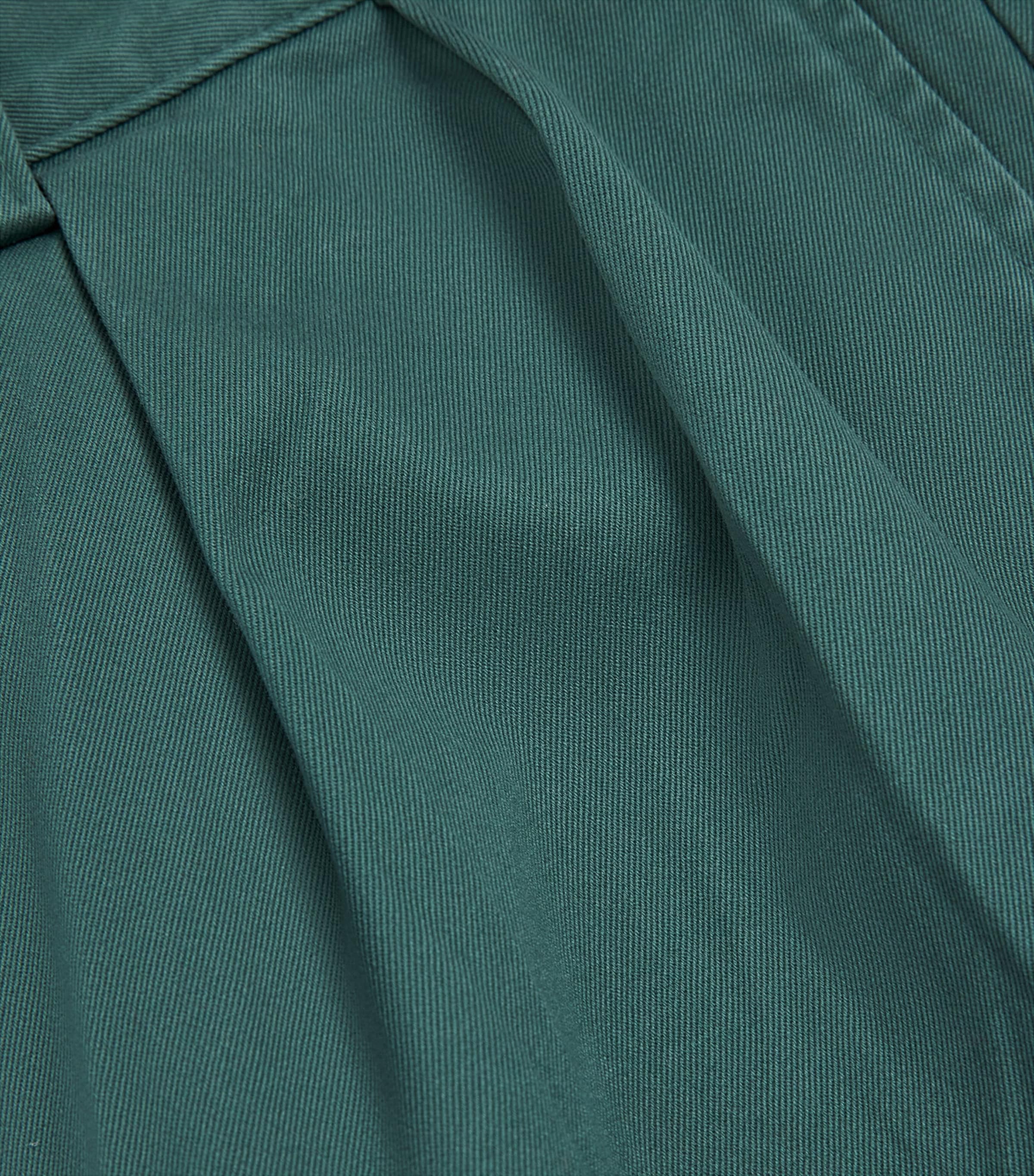 Cotton Pleated Whitman Chinos GREEN Image 5