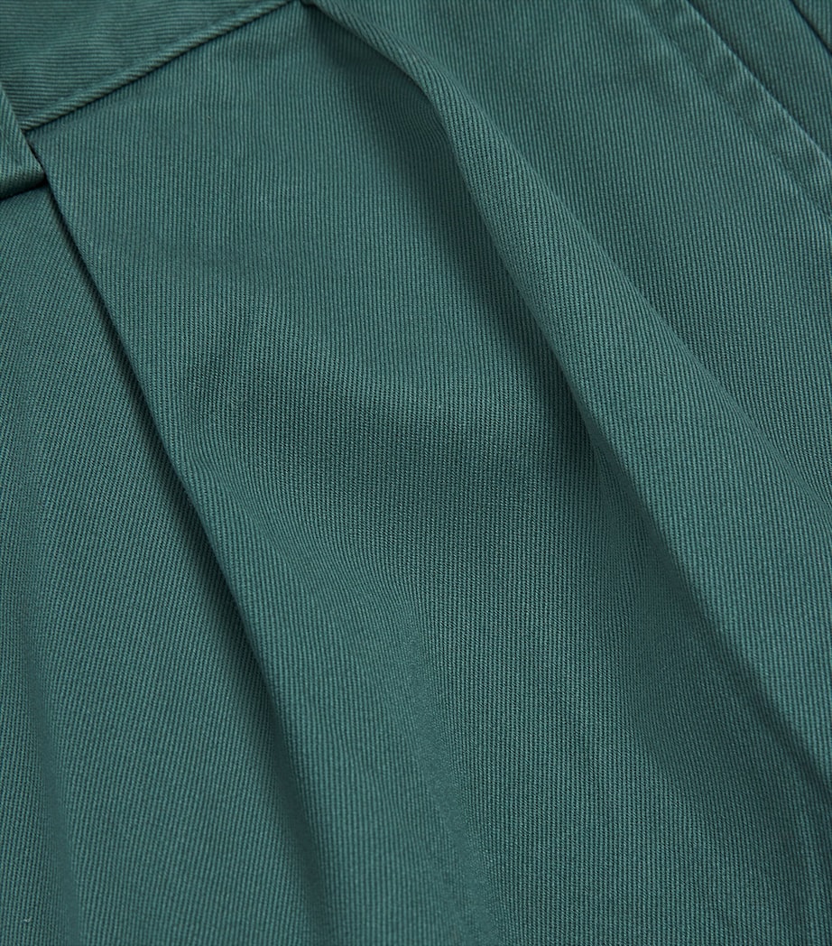 Cotton Pleated Whitman Chinos GREEN Image 5