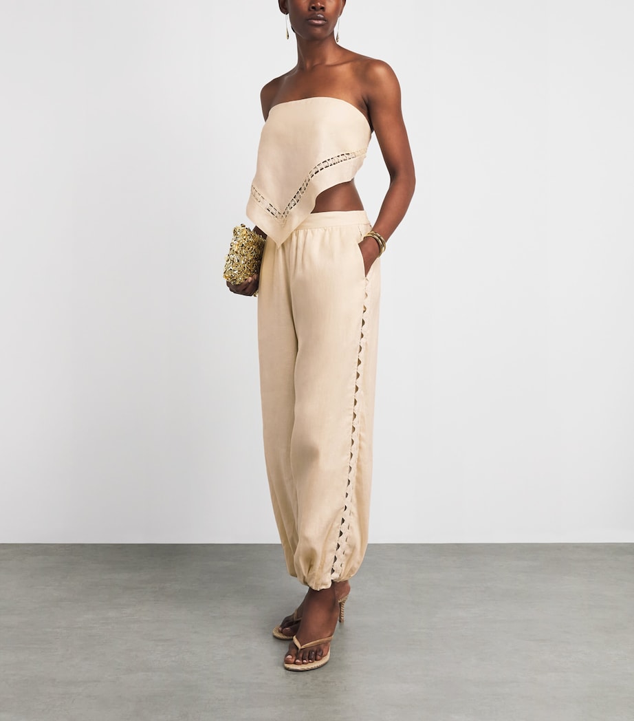 Simkhai Womens Linen-Hemp Selah Ballon Trousers Sand Image 2