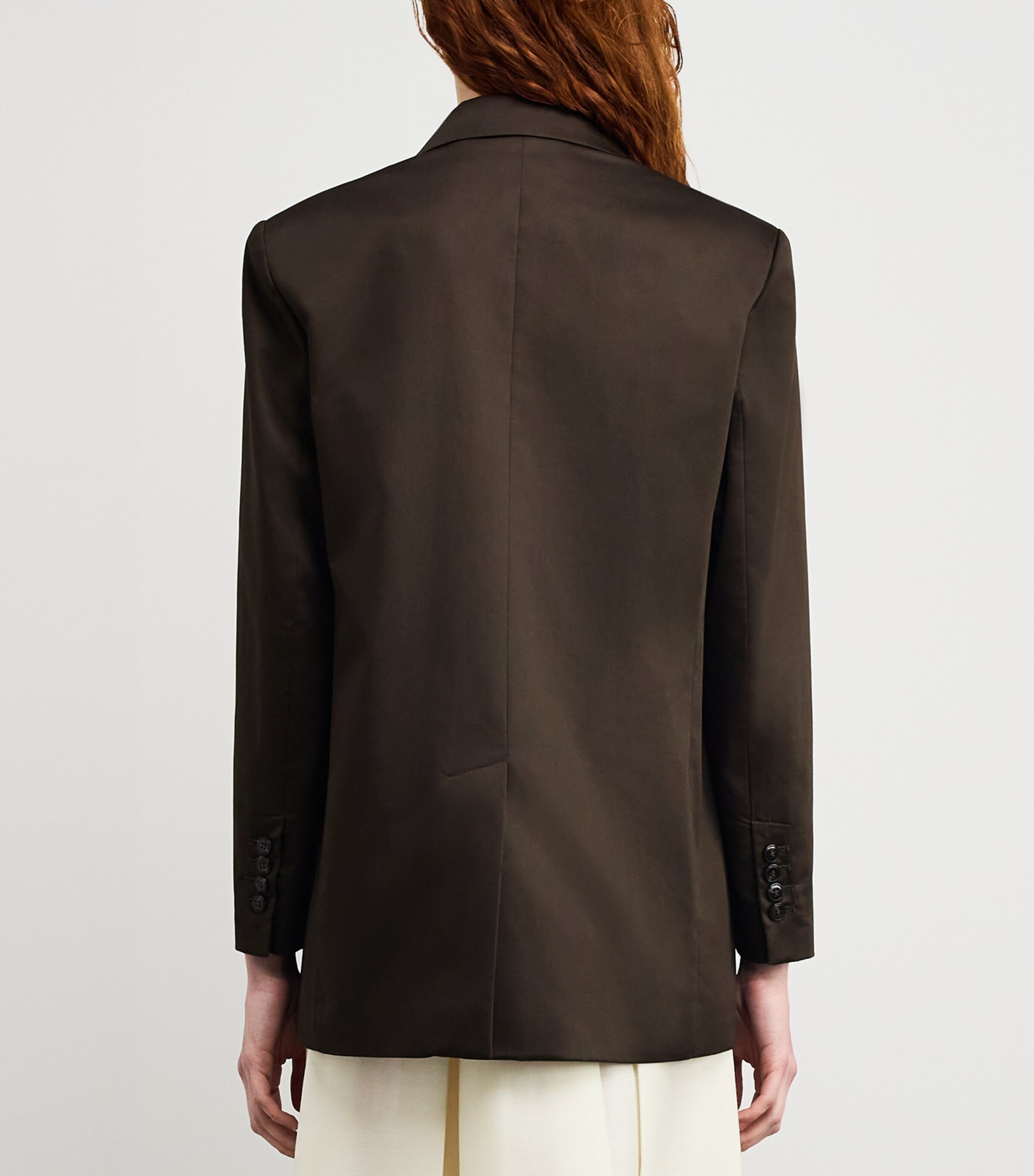 MAX&Co. Womens Stretch-Cotton Blazer Cocoa Image 4