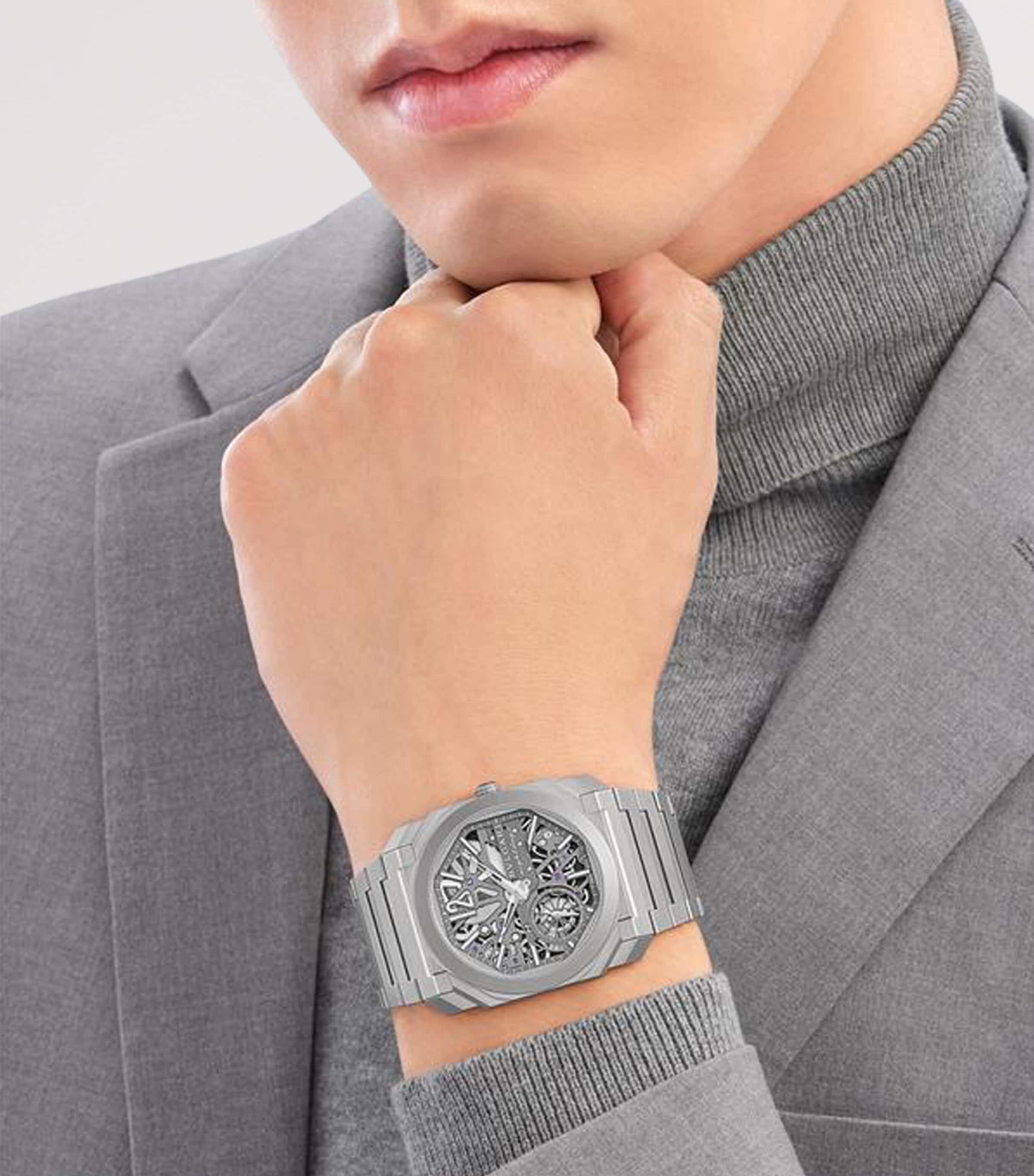 Titanium Octo Finissimo Skeleton 8 Days Watch 40mm BLACK Image 6