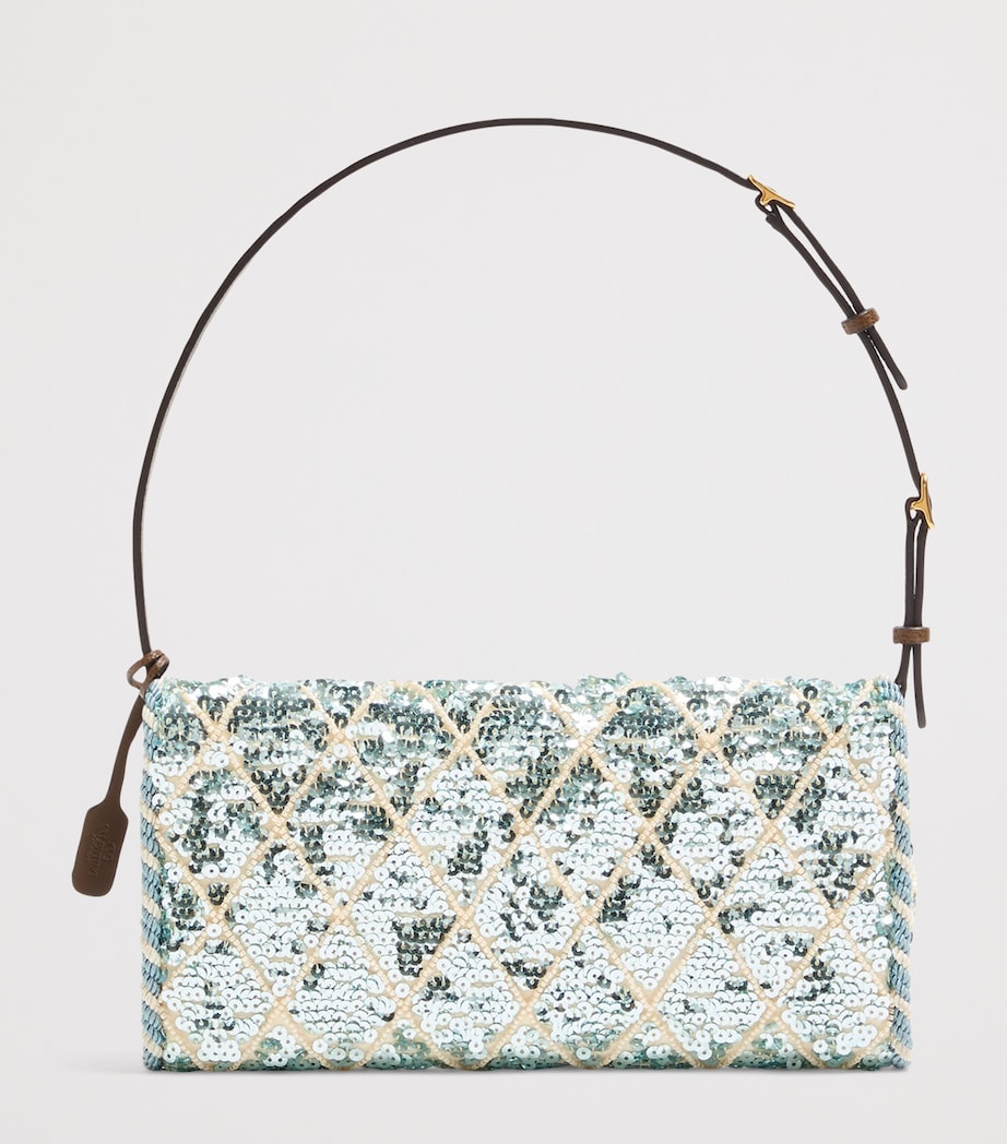 Valentino Garavani Sequinned DeVain Shoulder Bag Image 5
