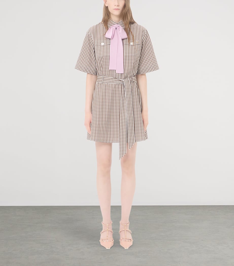 Valentino Womens Cotton Check Mini Dress Image 3