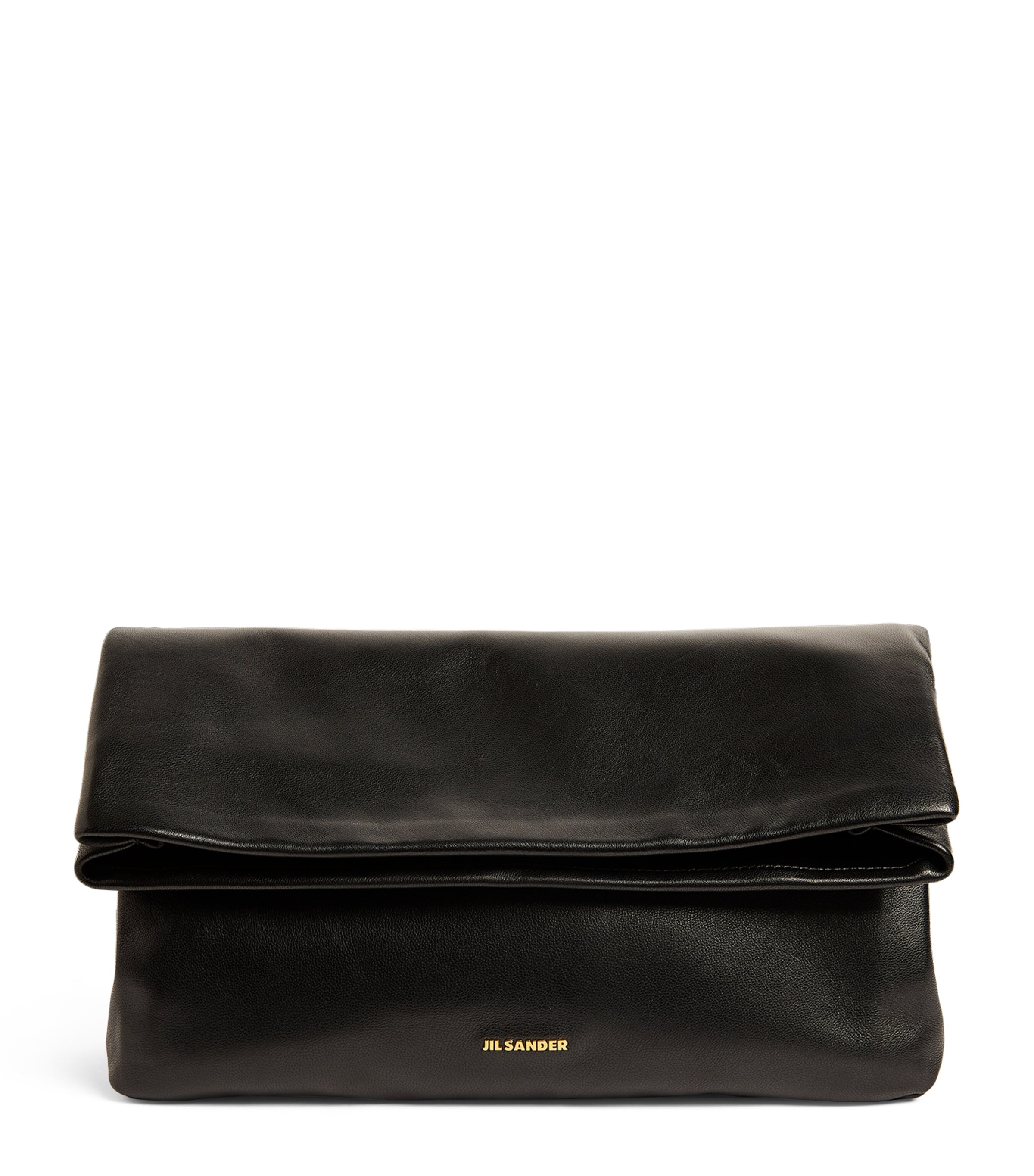 Jil Sander Leather Lunch Clutch Bag In Black