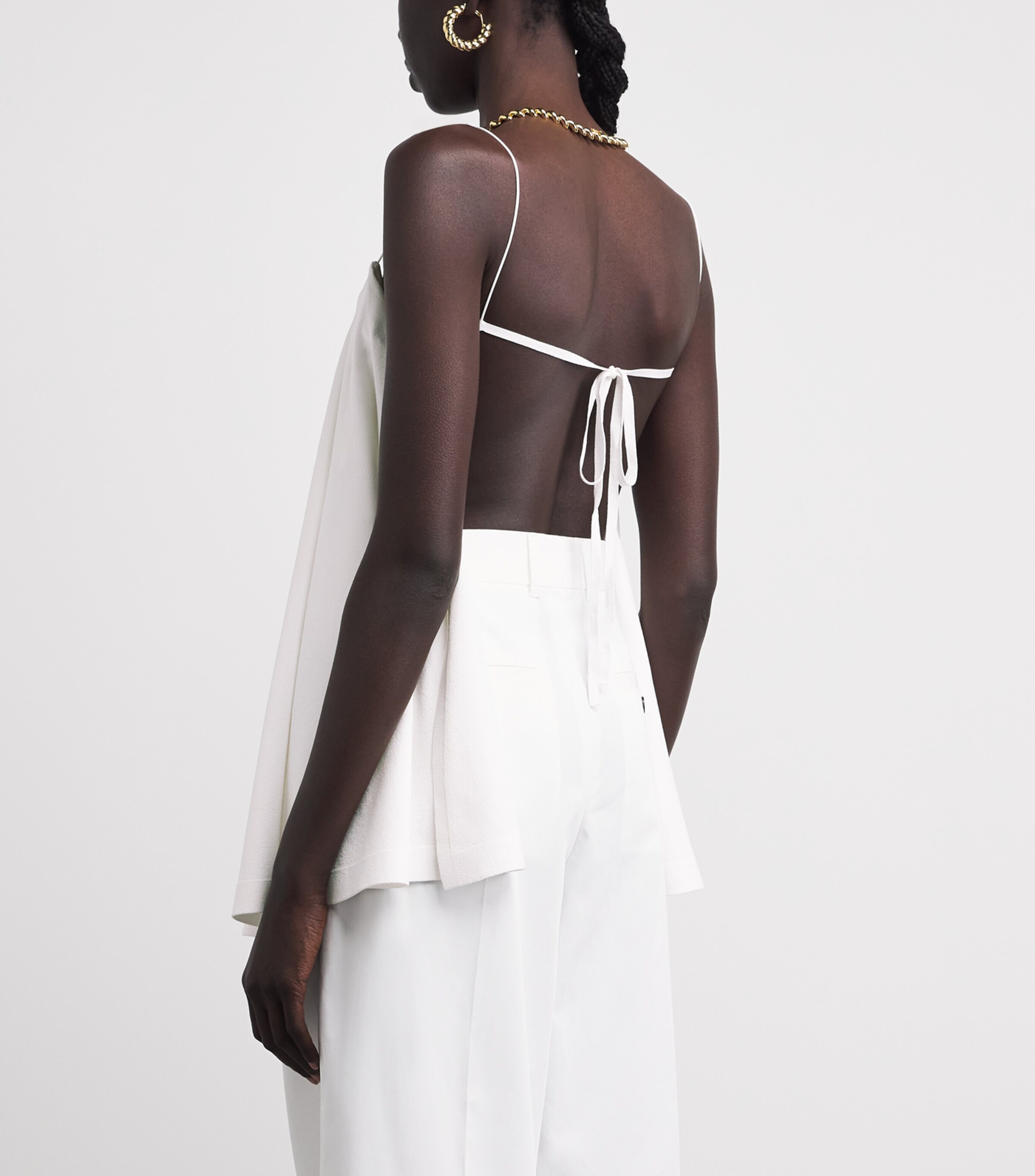 Jacquemus Womens Jersey Open Back Voile Top White Image 5