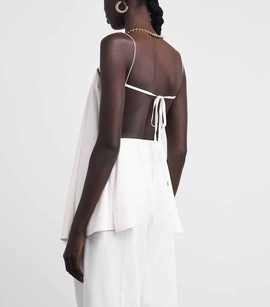 Jacquemus Womens Jersey Open Back Voile Top White Image 5