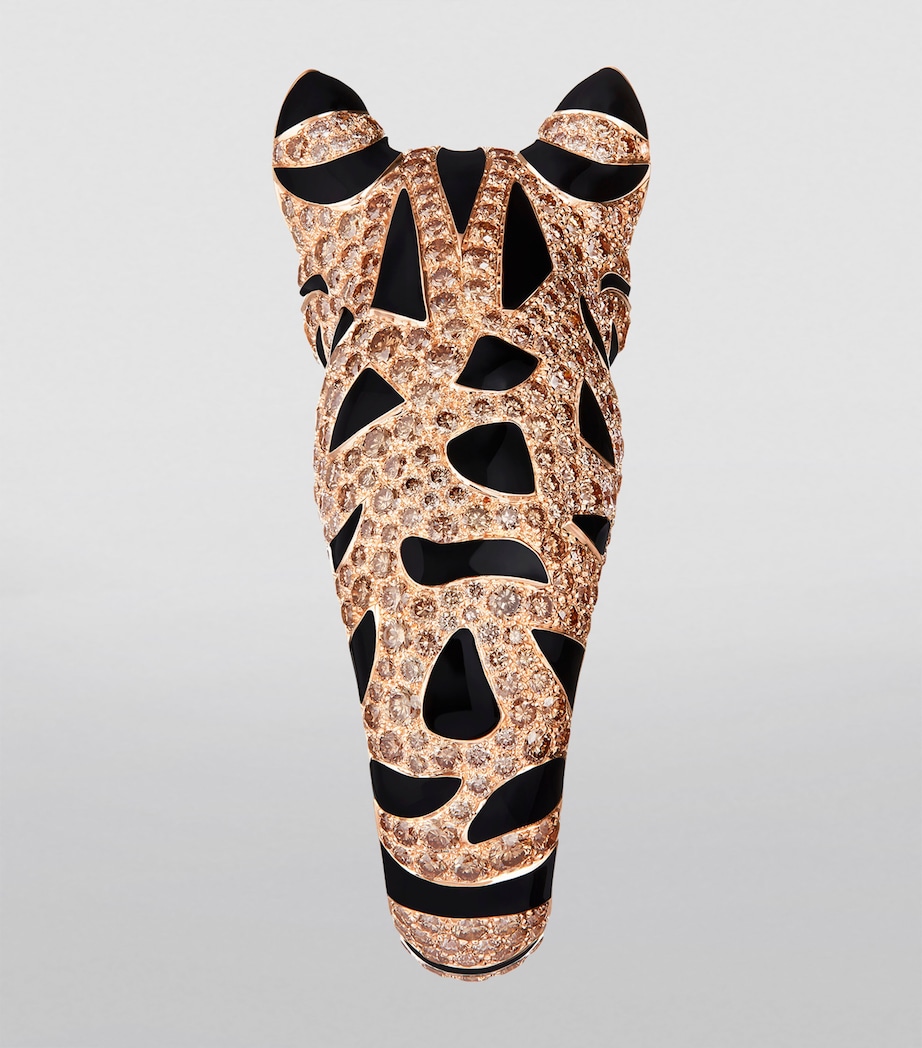 Rose Gold, Diamond and Emerald Fuzzy the Leopard Cat Ring ROSE GOLD Image 4