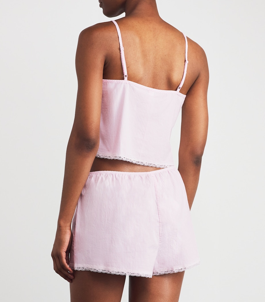 Stretch-Cotton Poplin Sleep Tank Top CHERY BLOSM STRIPE Image 4
