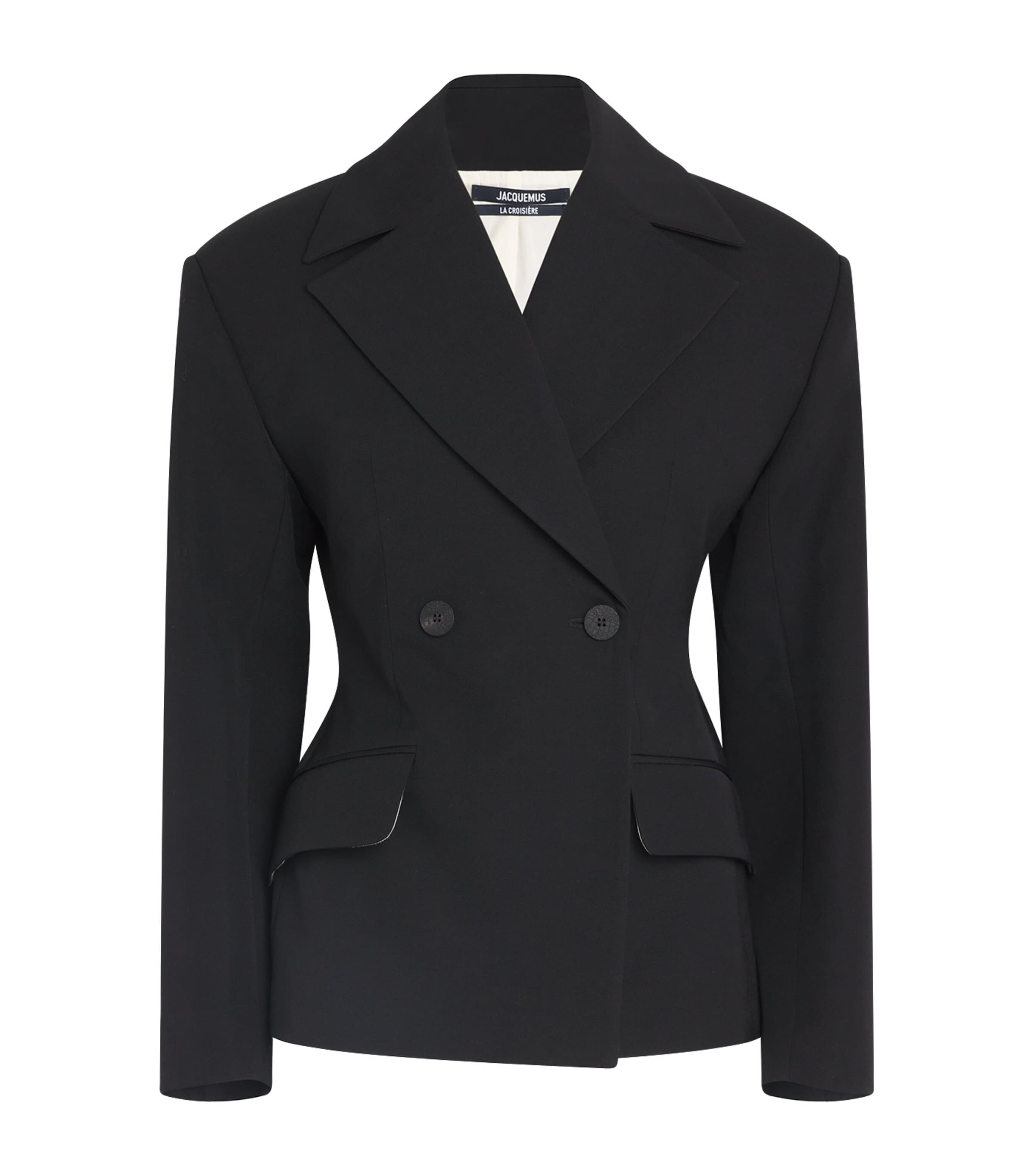 Wool Norma Double-Breasted Blazer 990 BLACK Image 1