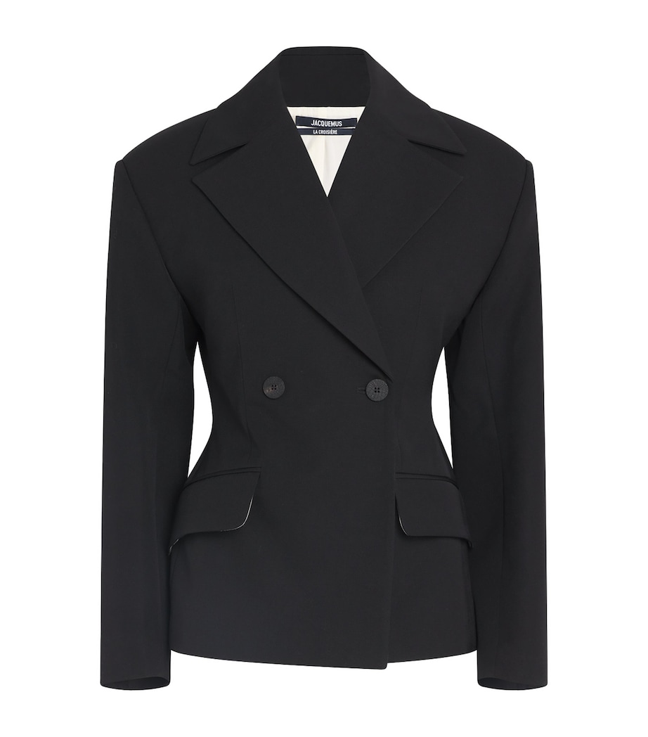 Wool Norma Double-Breasted Blazer 990 BLACK Image 1