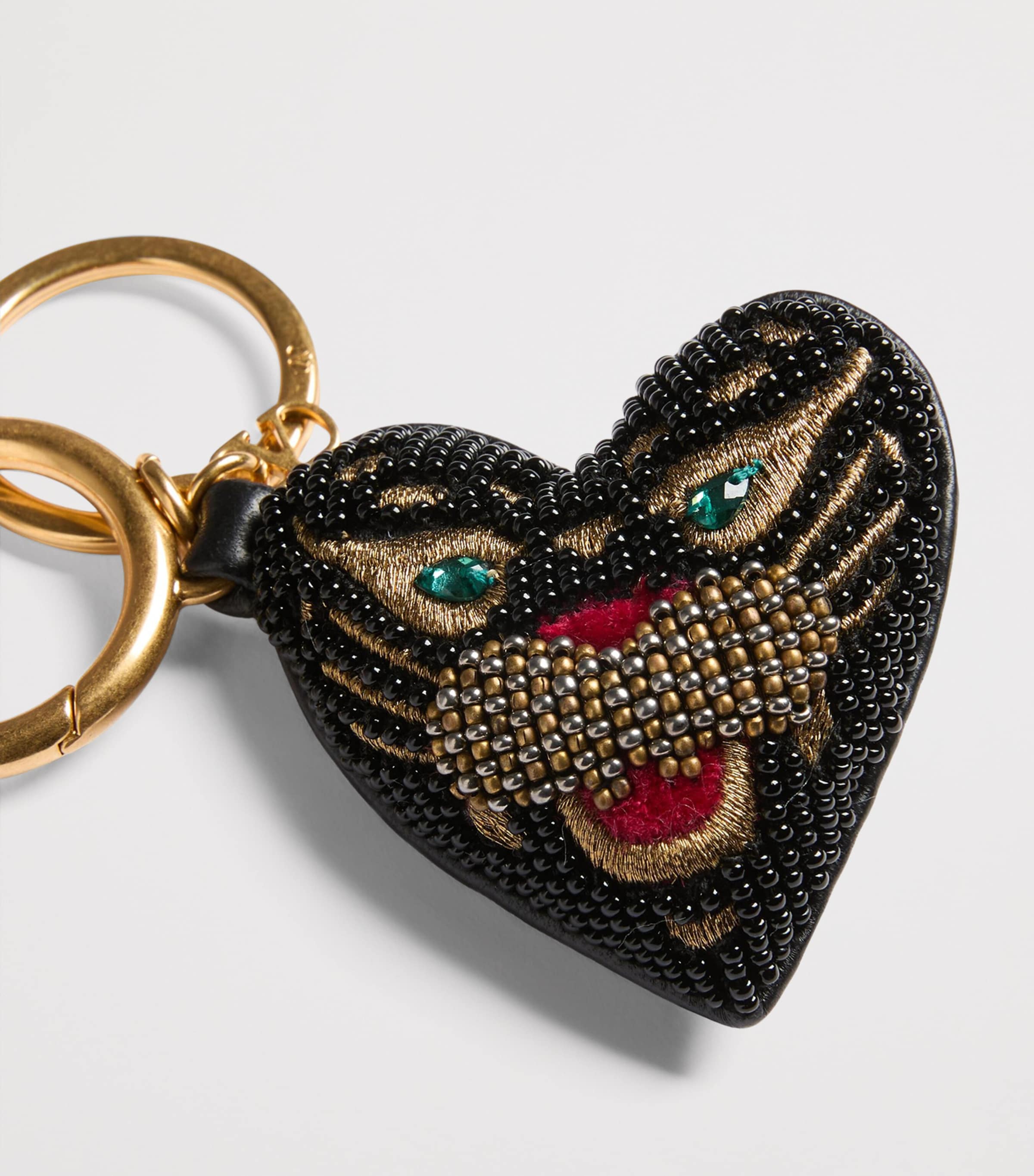 Valentino Garavani Silk Beaded Cat Keyring Image 4