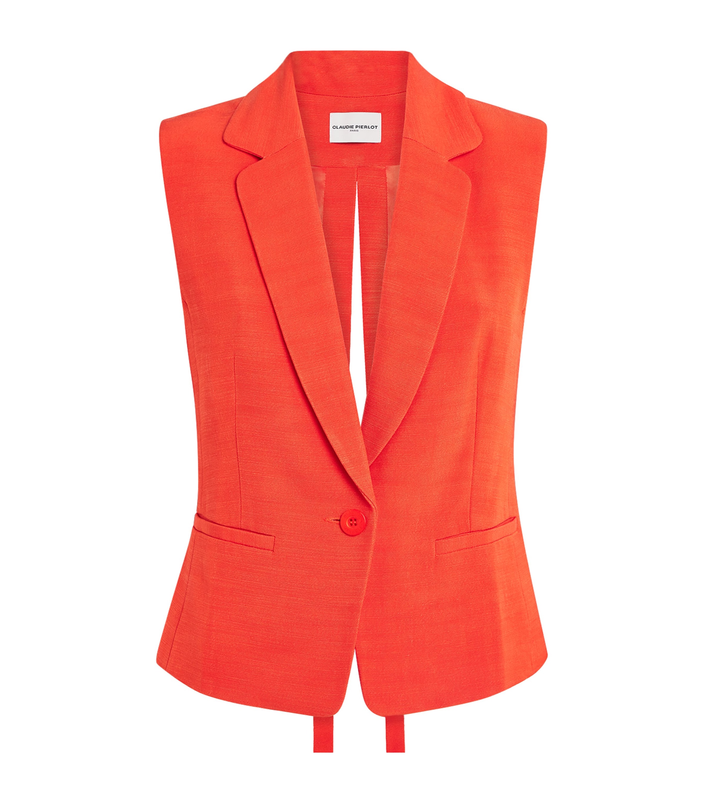 Claudie Pierlot Womens Sleeveless Blazer Tangerine Image 1