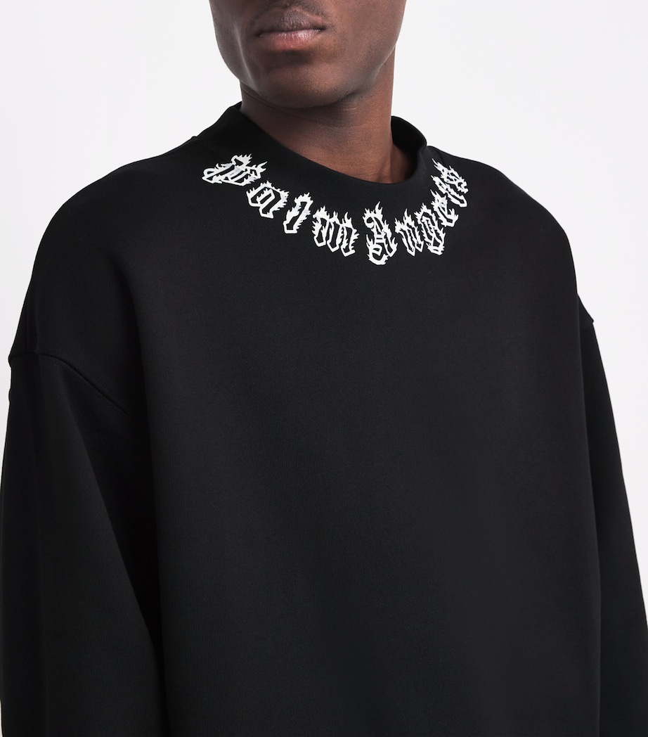 Oversized Logo Neck Sweatshirt BLACK - OFF WHITE Image 6