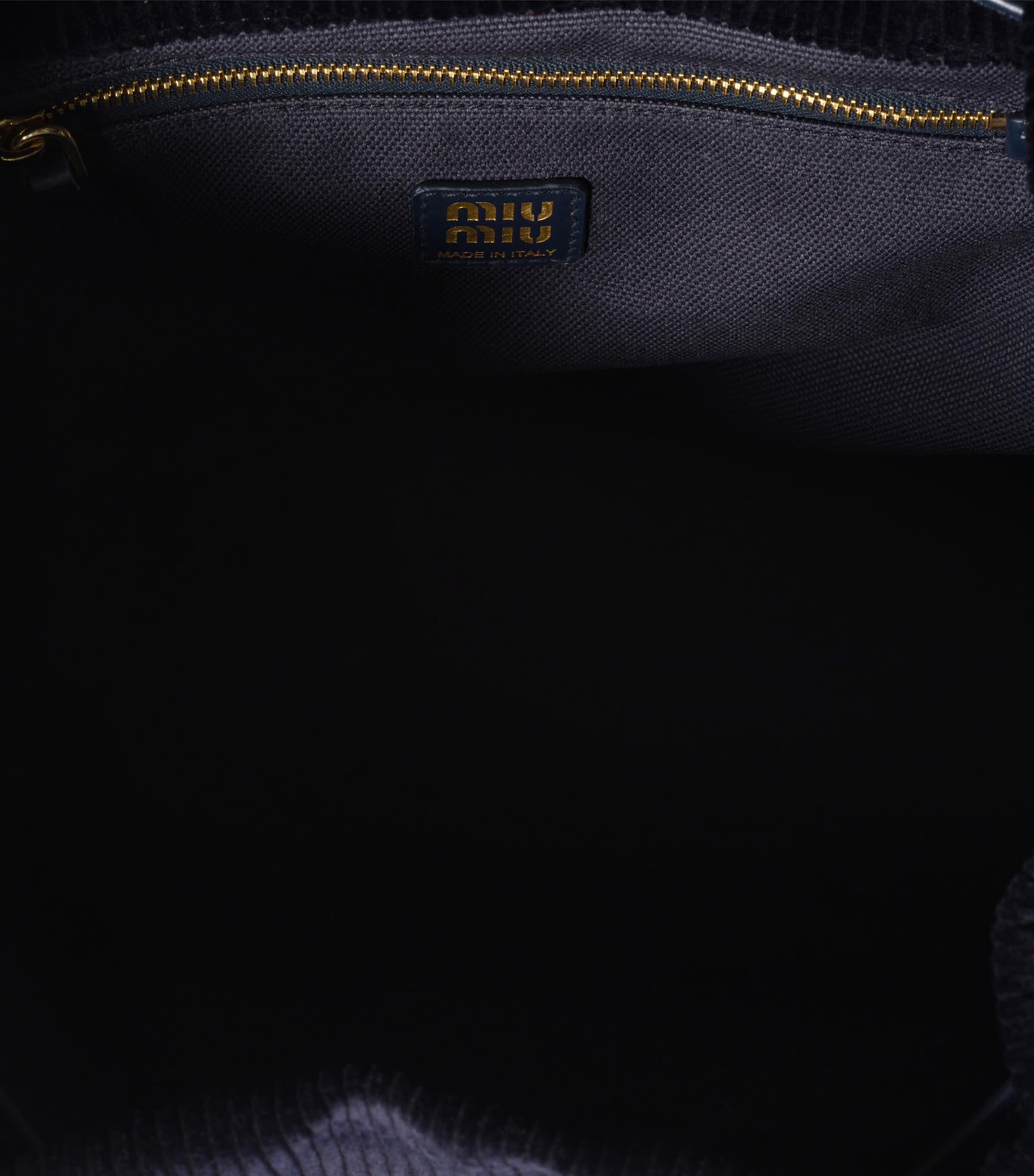 Large Corduroy Leather-Trim Backpack F0124 Image 6