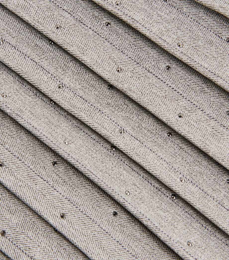 Stripe Rhinestone-Embellished Skort LIGHT GREY Image 2