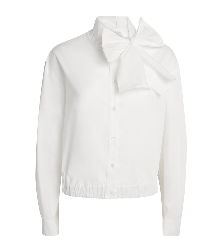Claudie Pierlot Womens Cotton Pussy-Bow Blouse White Image 1