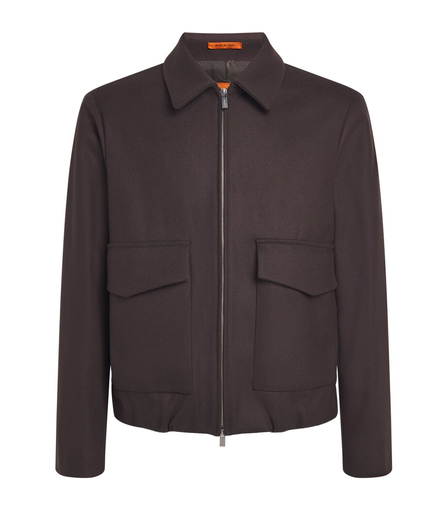 Barena Mens Wool-Blend Tailored Bomber Jacket Bruno Image 1