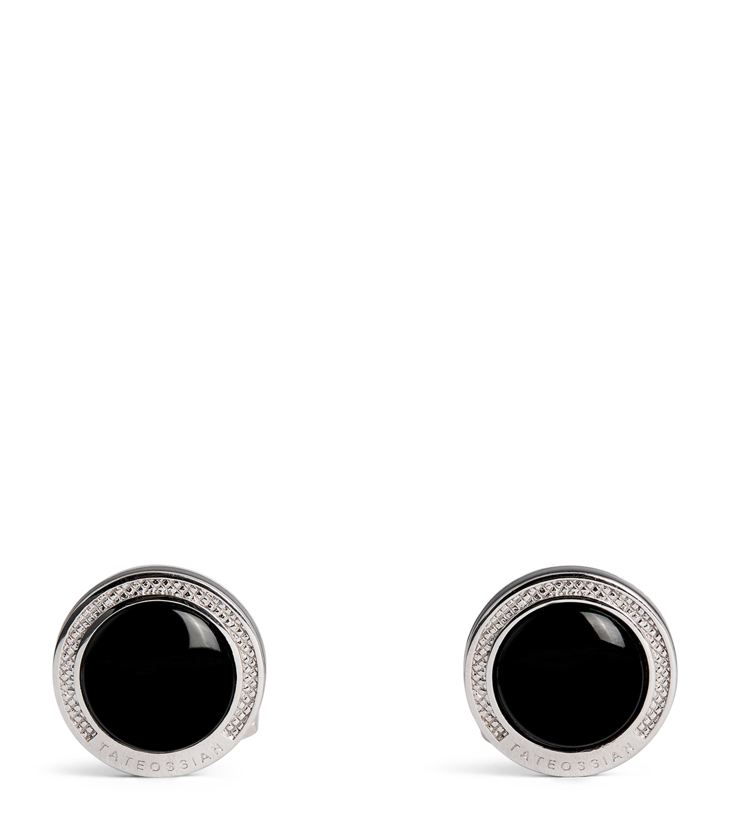 Sterling Silver and Onyx Cufflinks BLACK Image 1