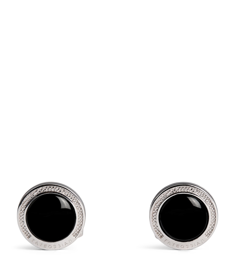 Sterling Silver and Onyx Cufflinks BLACK Image 1