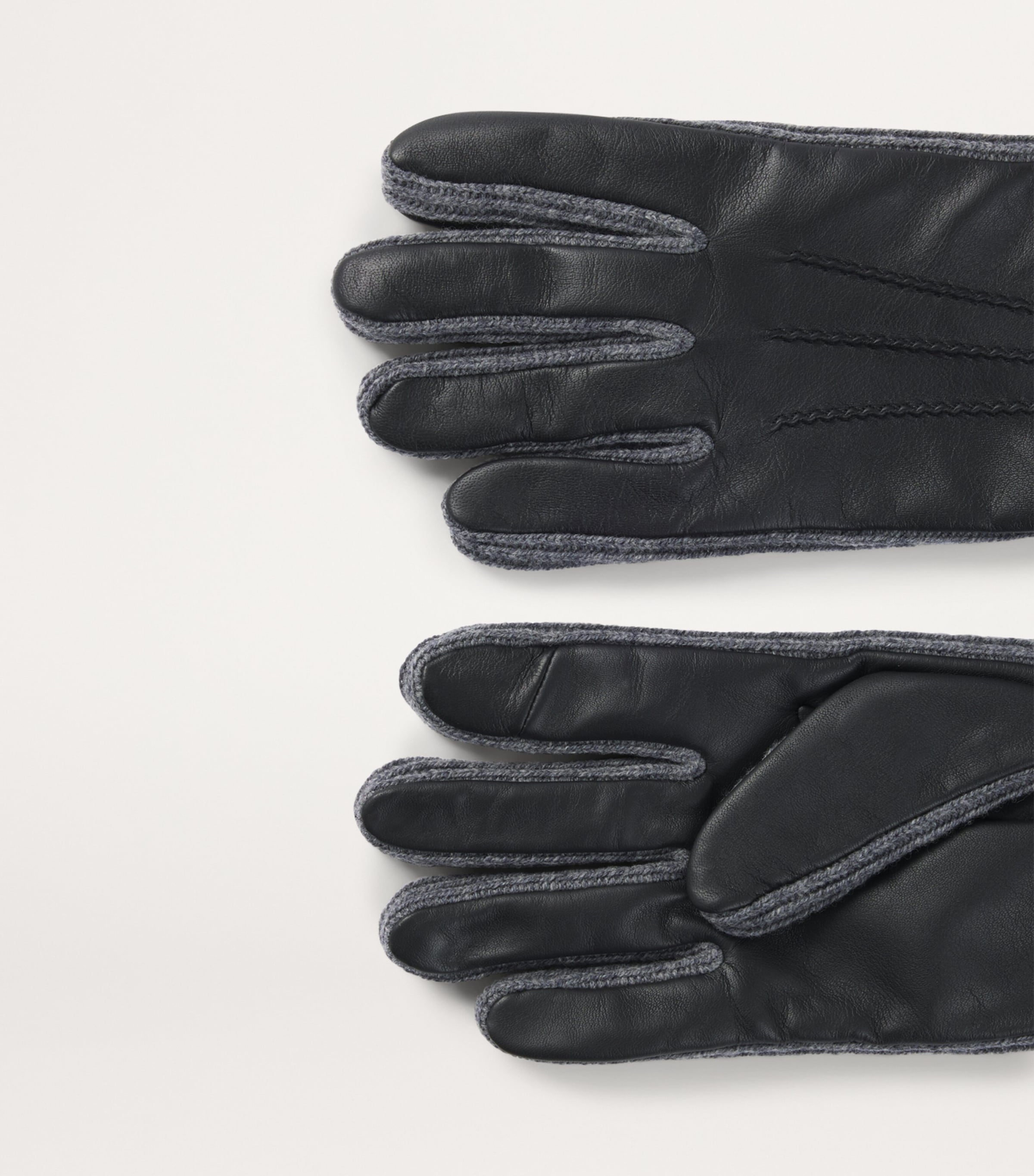 Leather Wool-Trim Gloves 1 Image 2