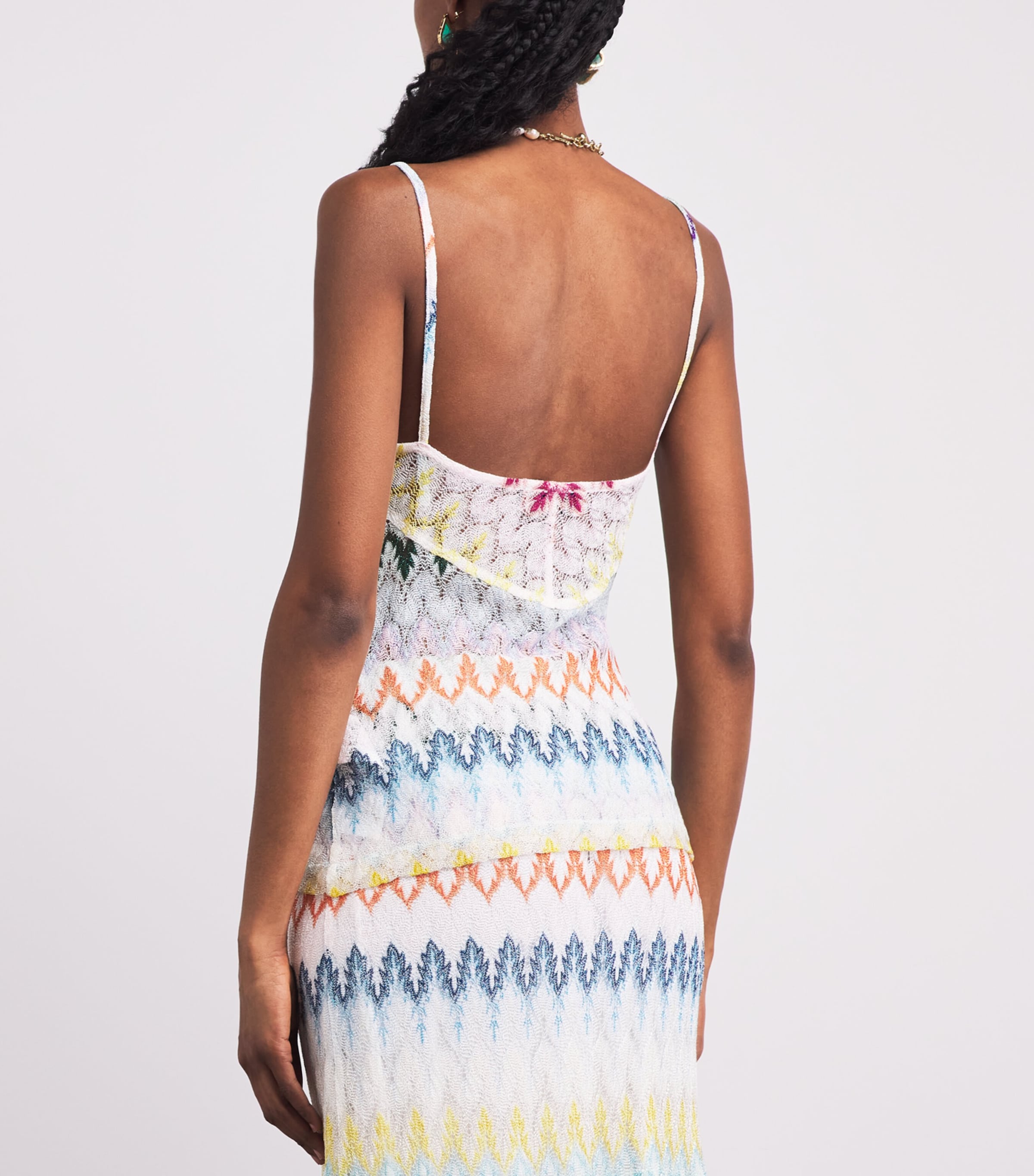Missoni Womens Metallic Zigzag Cami Top Mlti/white Bse Image 5