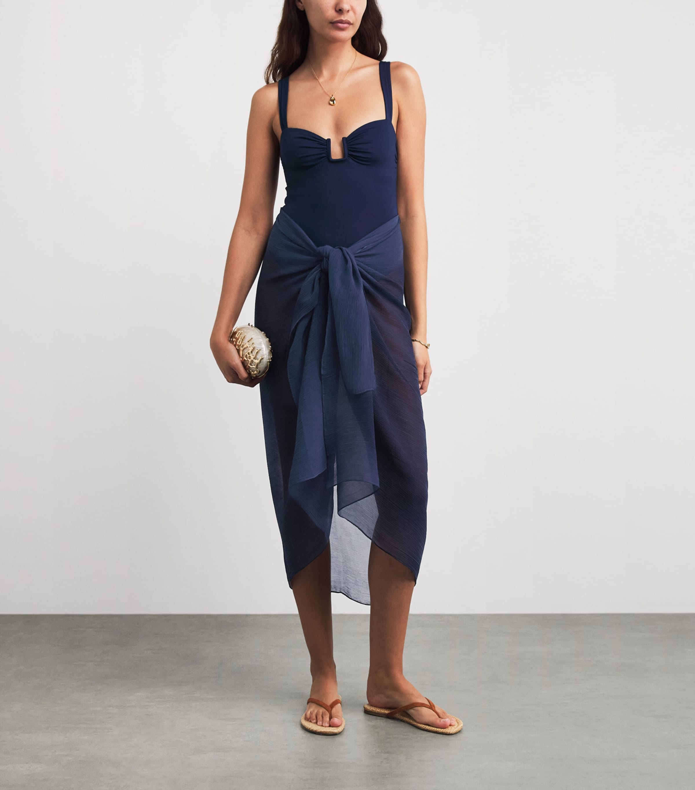 AWAY THAT DAY Womens Santorini Sarong French Navy Image 2