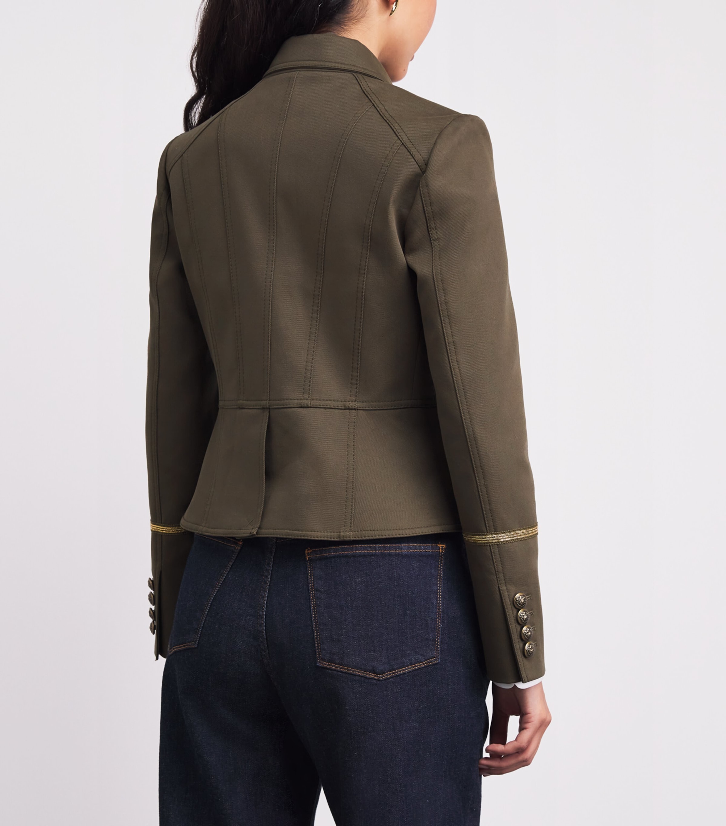 ME+EM Womens Cotton Twill Utility Jacket Khaki Image 5