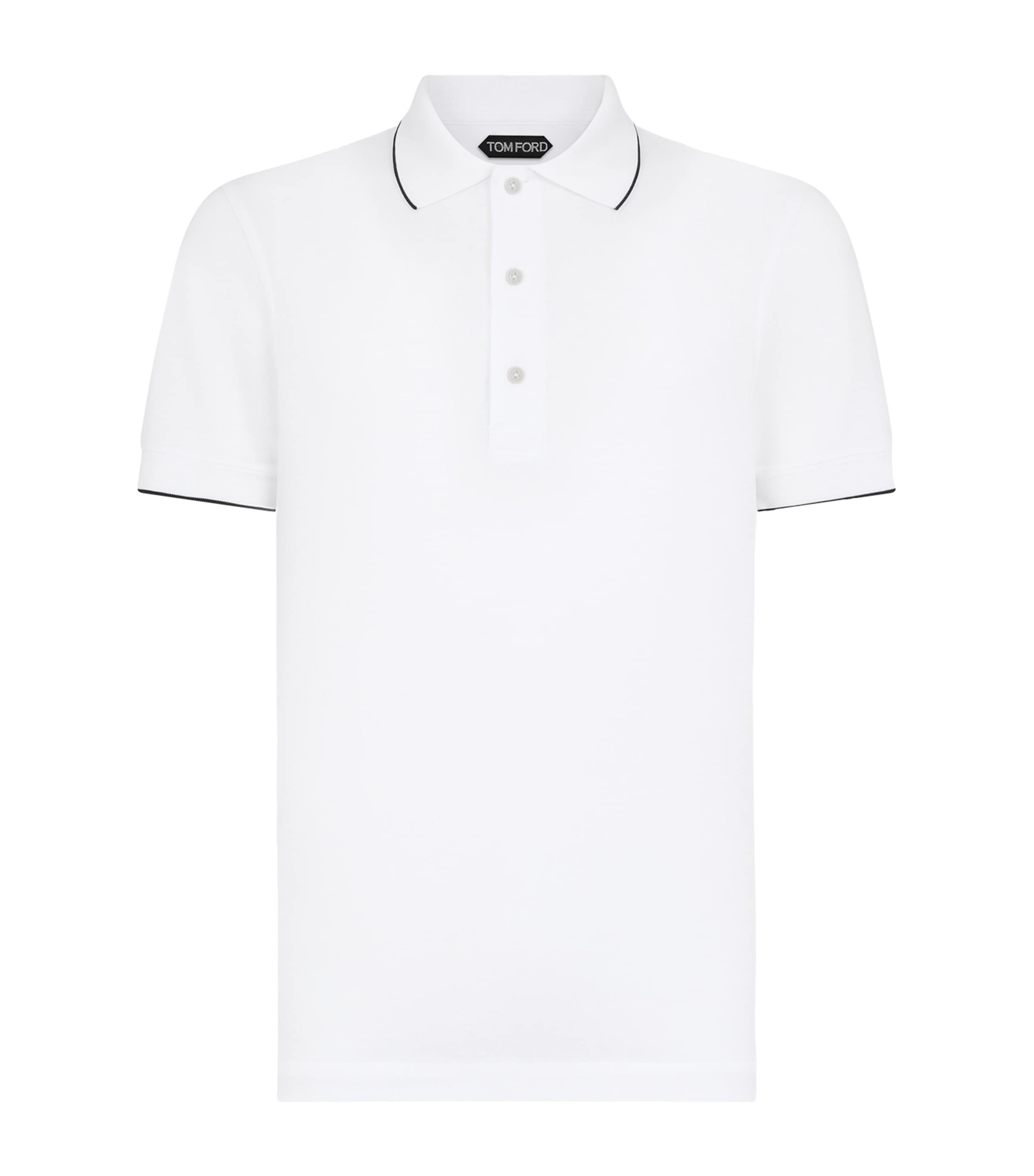 TOM FORD Mens Contrast-Trim Polo Shirt Wna Image 1