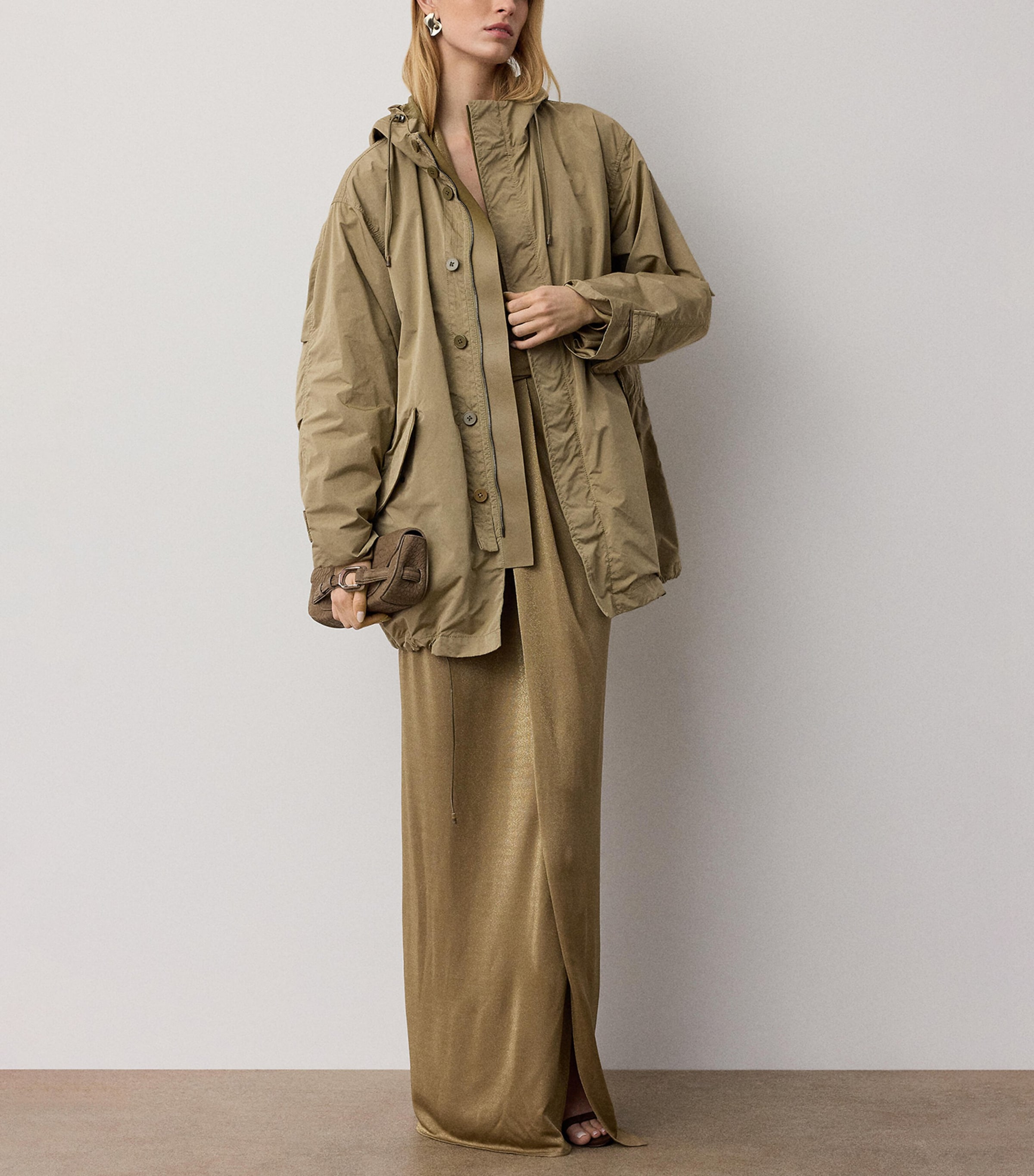 Ralph Lauren Collection Womens Metallic Jersey Ashten Maxi Dress Antique Gold Image 4