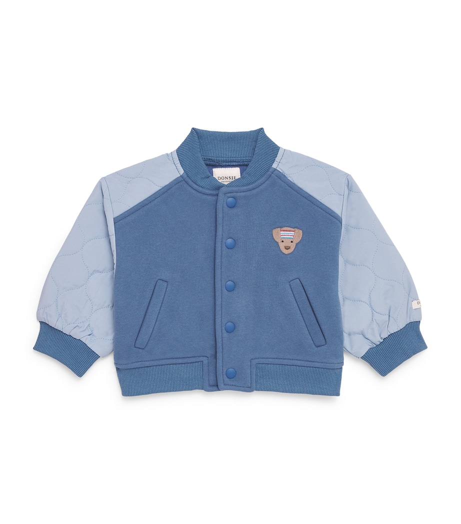 Donsje Cotton-Blend Noal Bomber Jacket (6 Months-4 Years) Royal Blue Image 1