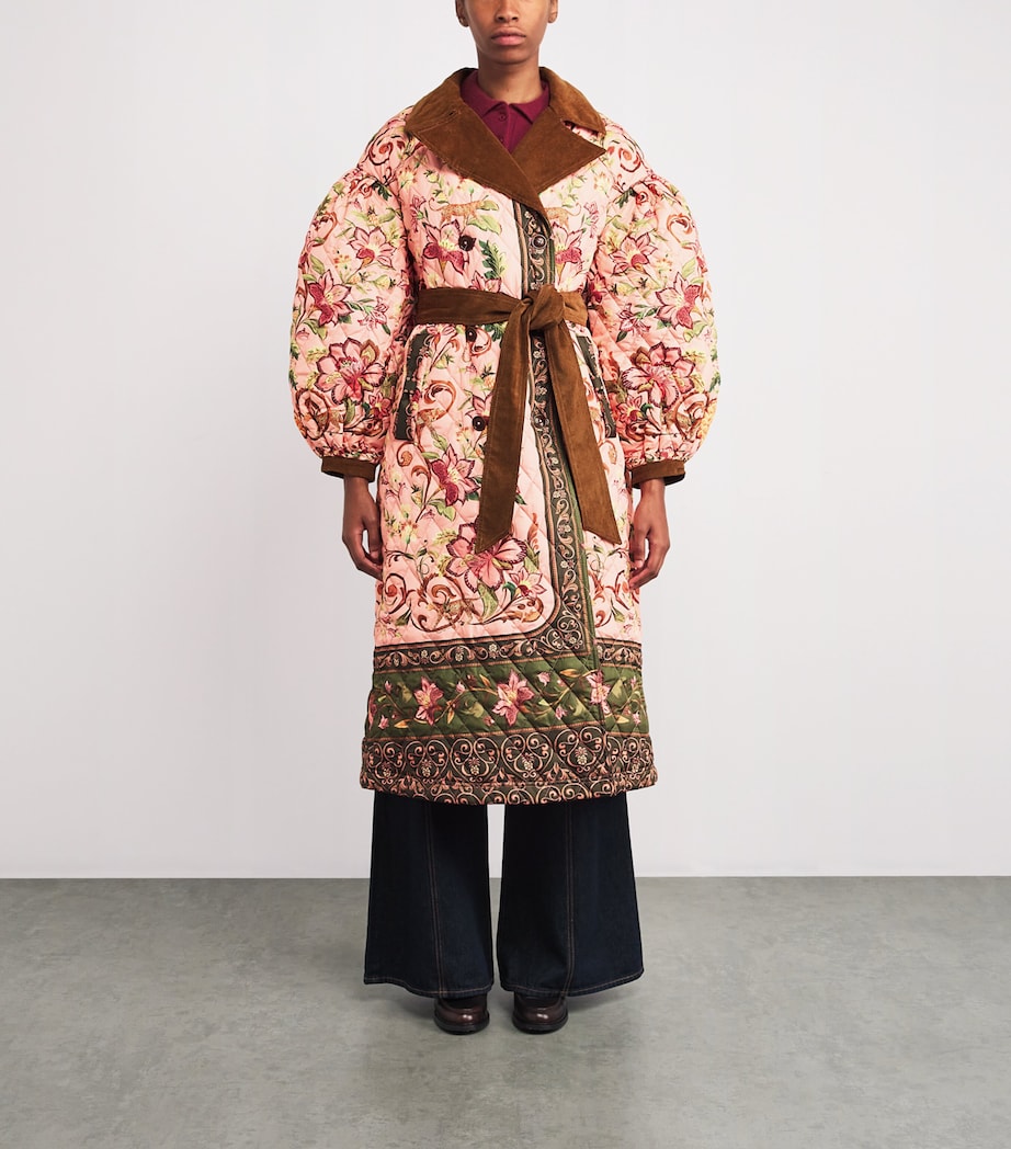 x FARM Rio Quilted Cami Coat TROPICL/BGE HRT PRNT Image 3