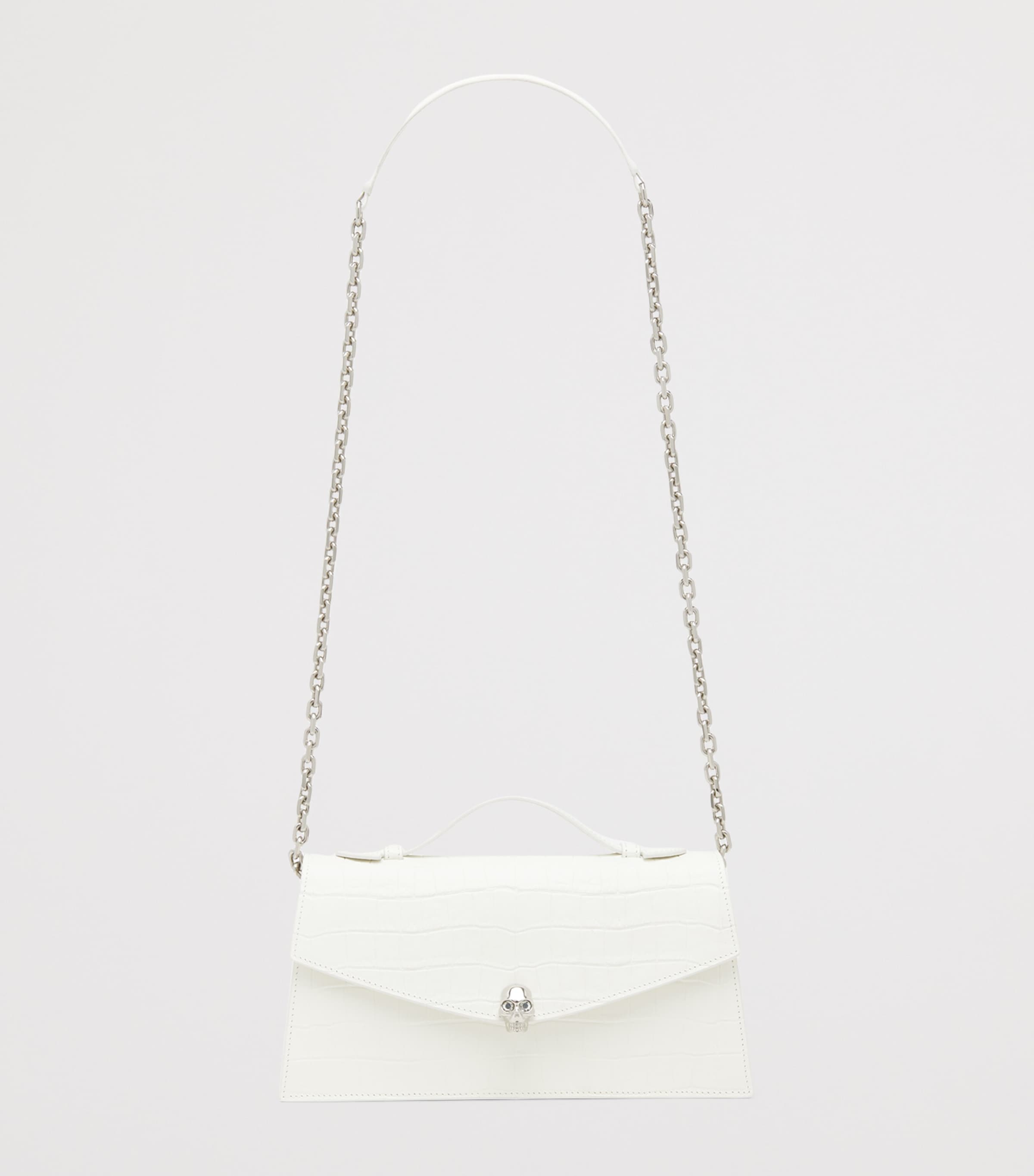 McQueen Croc-Embossed Skull Top-Handle Bag Image 2