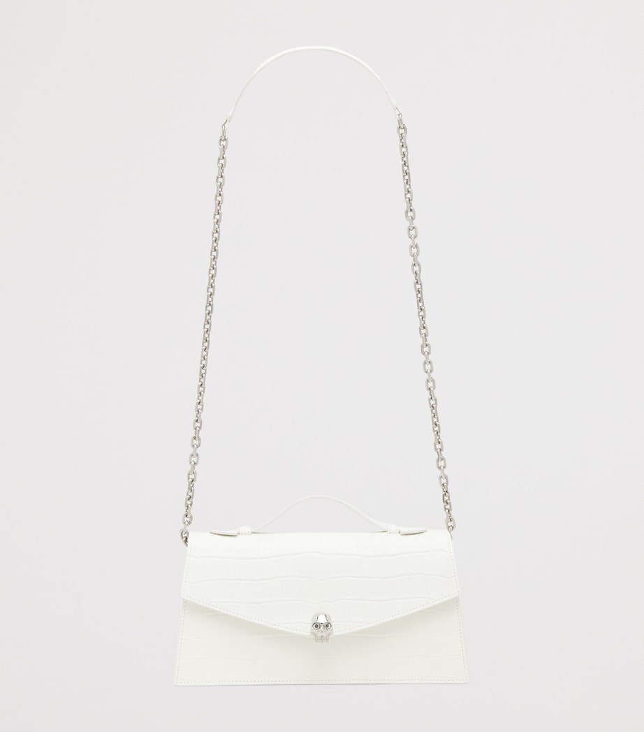 McQueen Croc-Embossed Skull Top-Handle Bag Image 2
