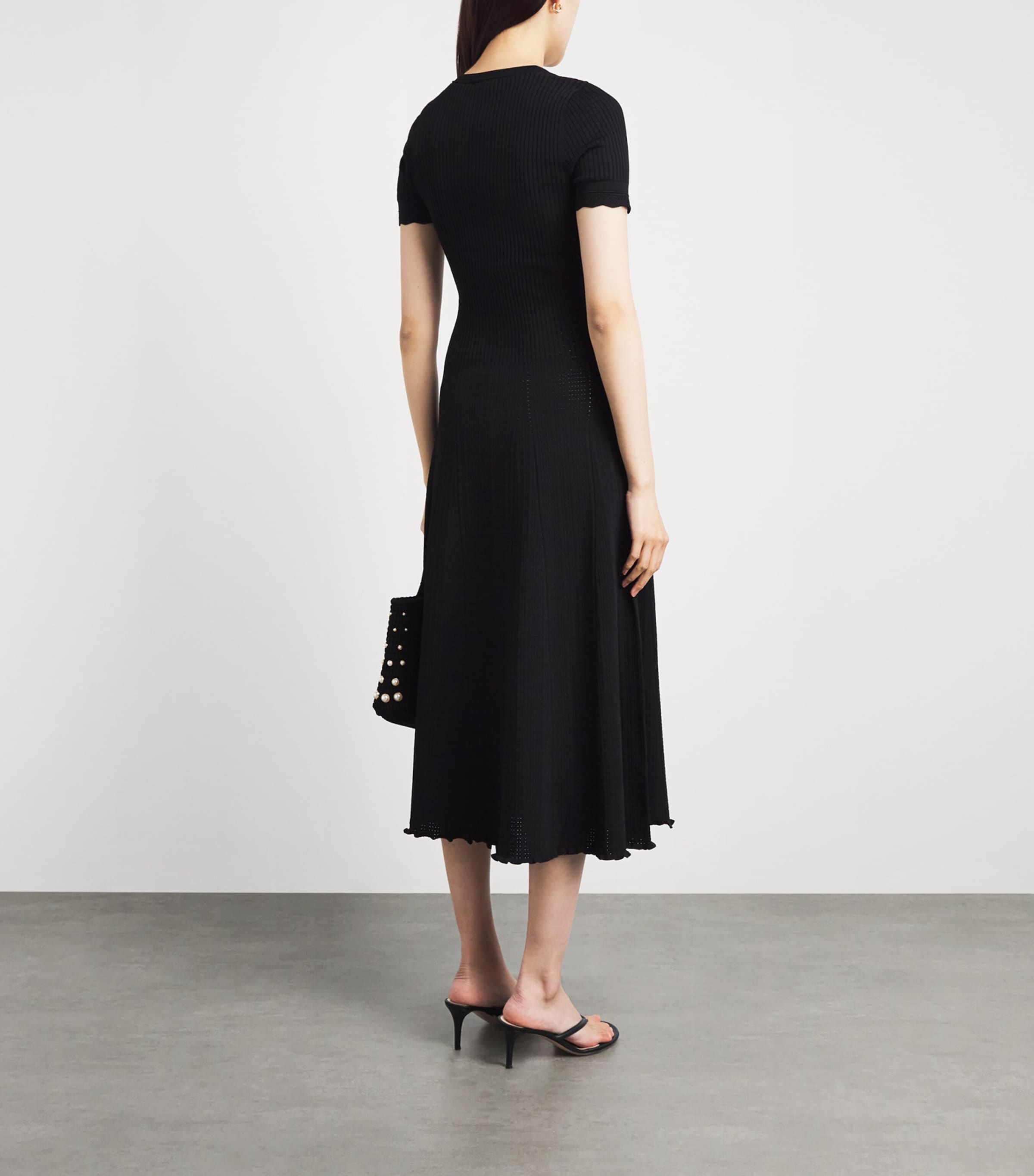 Sandro Paris Womens Knitted Midi Dress Black Image 4