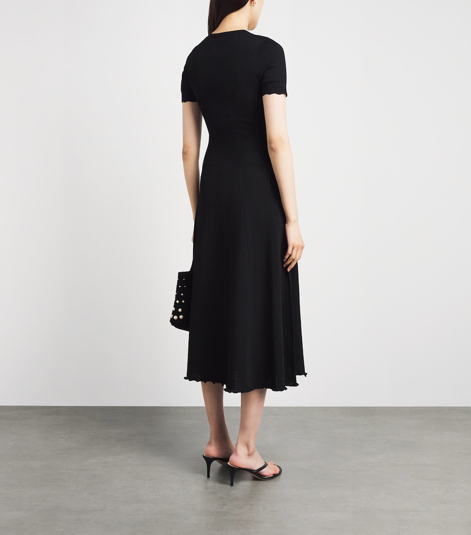 Sandro Paris Womens Knitted Midi Dress Black Image 4