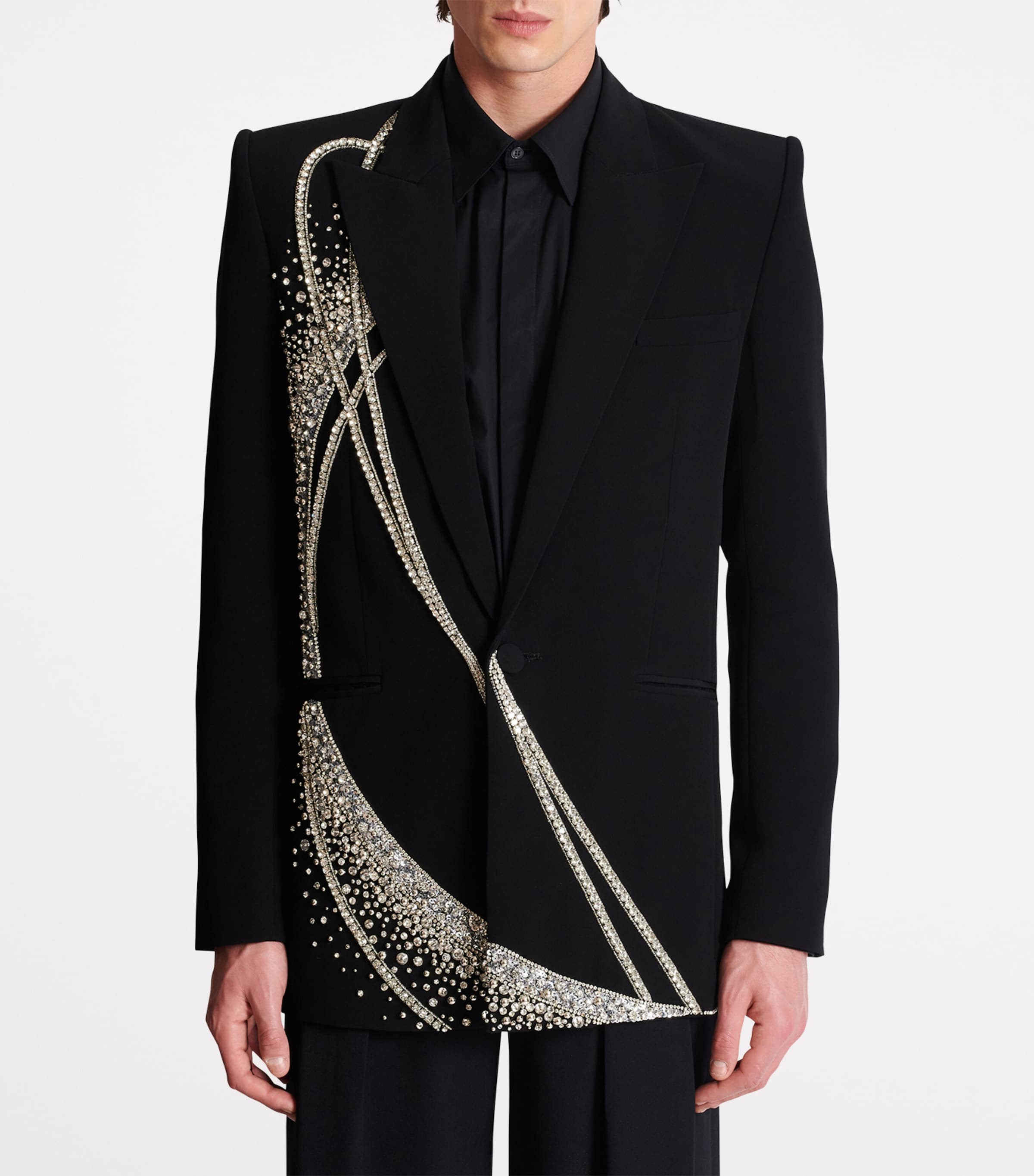 Embroidered Single-Breasted Blazer EAW NOIR/CRISTAL Image 5