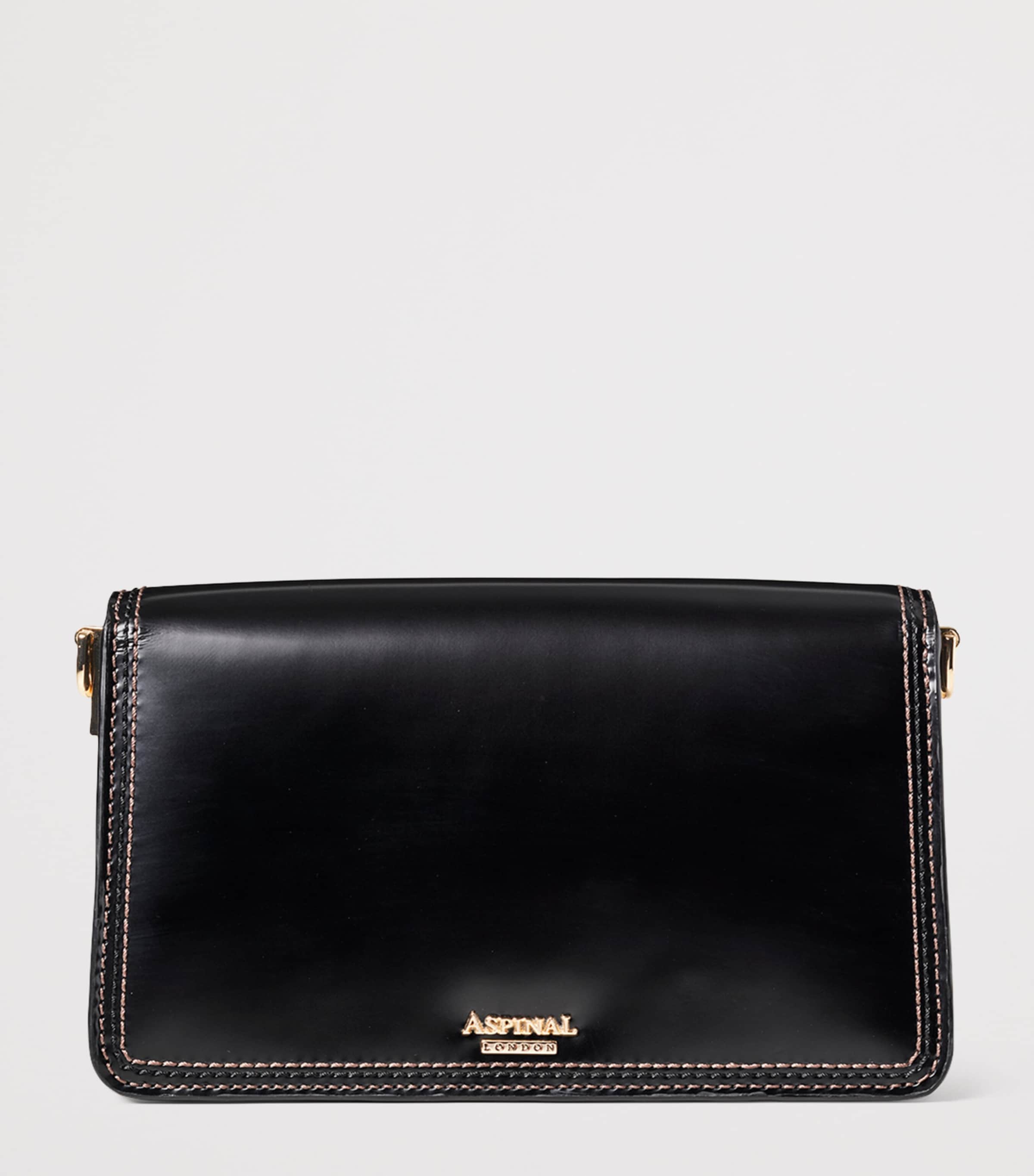 Leather Eliza Clutch Bag BLACK Image 3