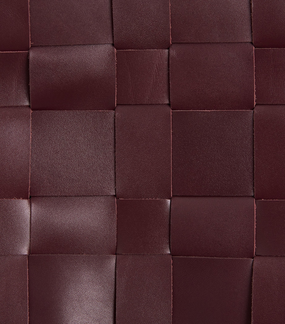 Mini Leather Woven Tote Bag PLUM Image 6